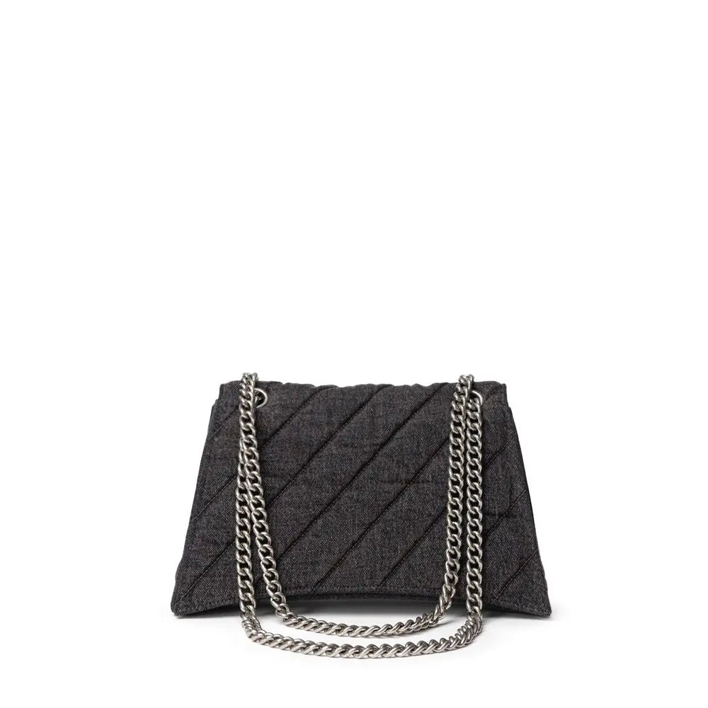 Balenciaga Black Fabric And Leather Shoulder Bag - MaraFormigone