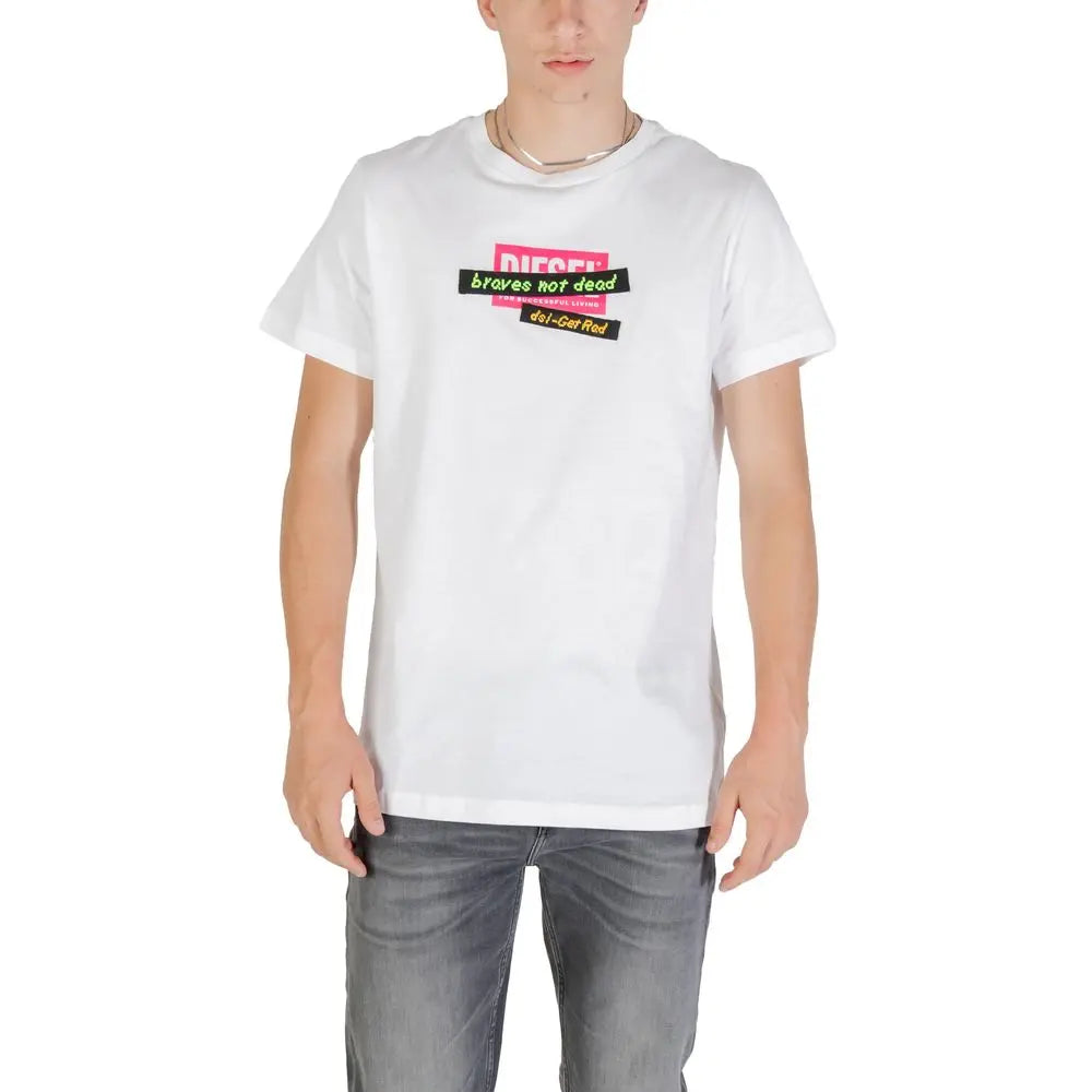 Diesel White Cotton T-Shirt - MaraFormigone