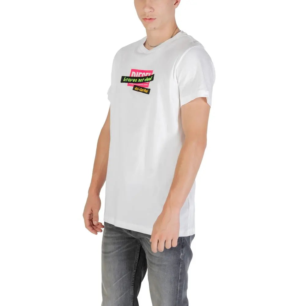 Diesel White Cotton T-Shirt - MaraFormigone