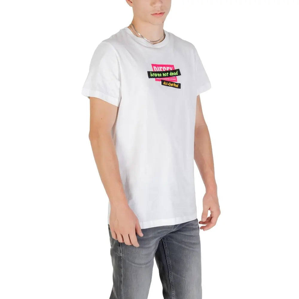 Diesel White Cotton T-Shirt - MaraFormigone