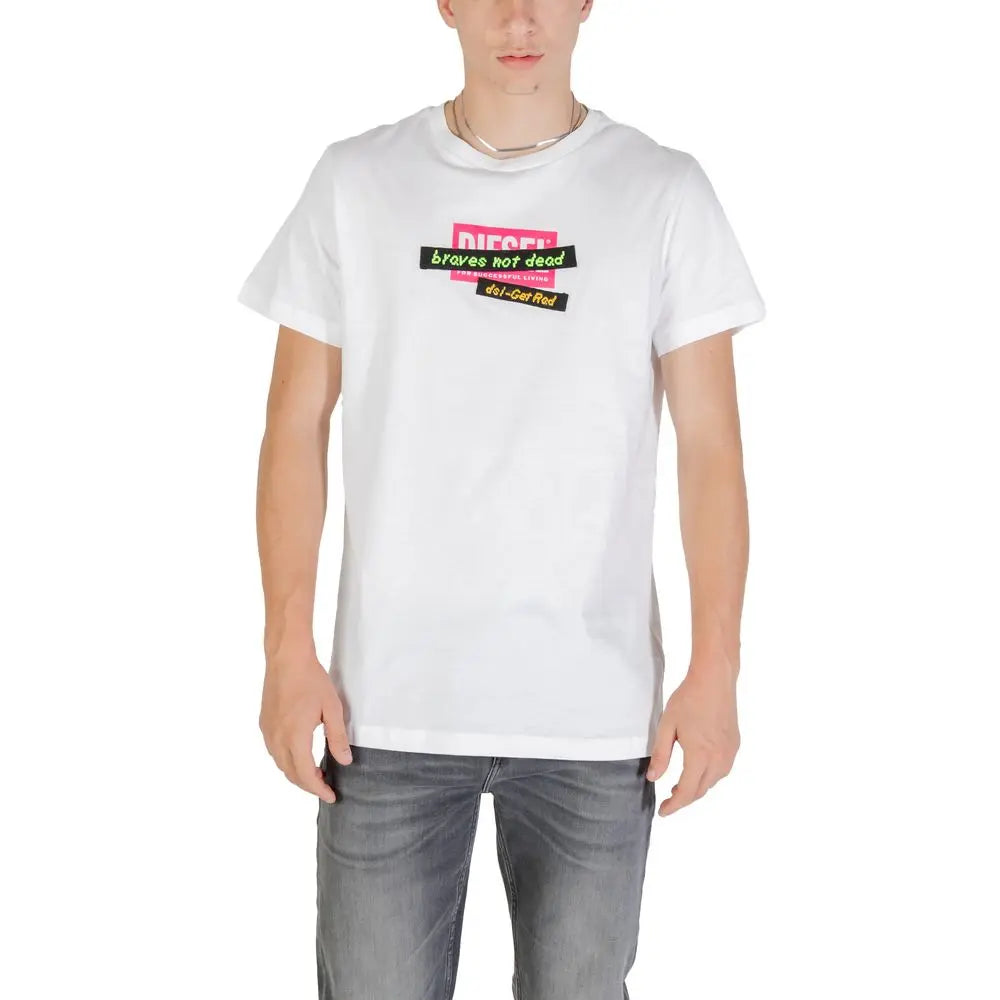 Diesel White Cotton T-Shirt - MaraFormigone