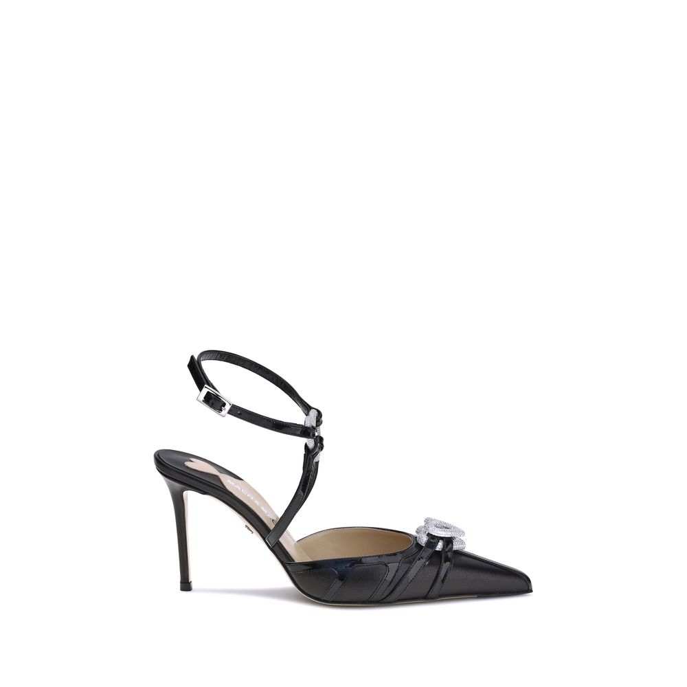 Zapatos de tacón alto MACH &amp; MACH Bos Taurus de piel napa negra y piel de becerro