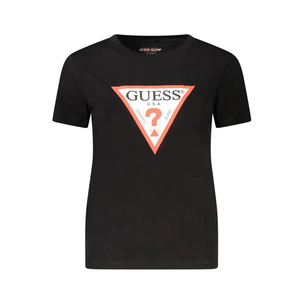 Guess Jeans Black Cotton Tops & T-Shirt - MaraFormigone