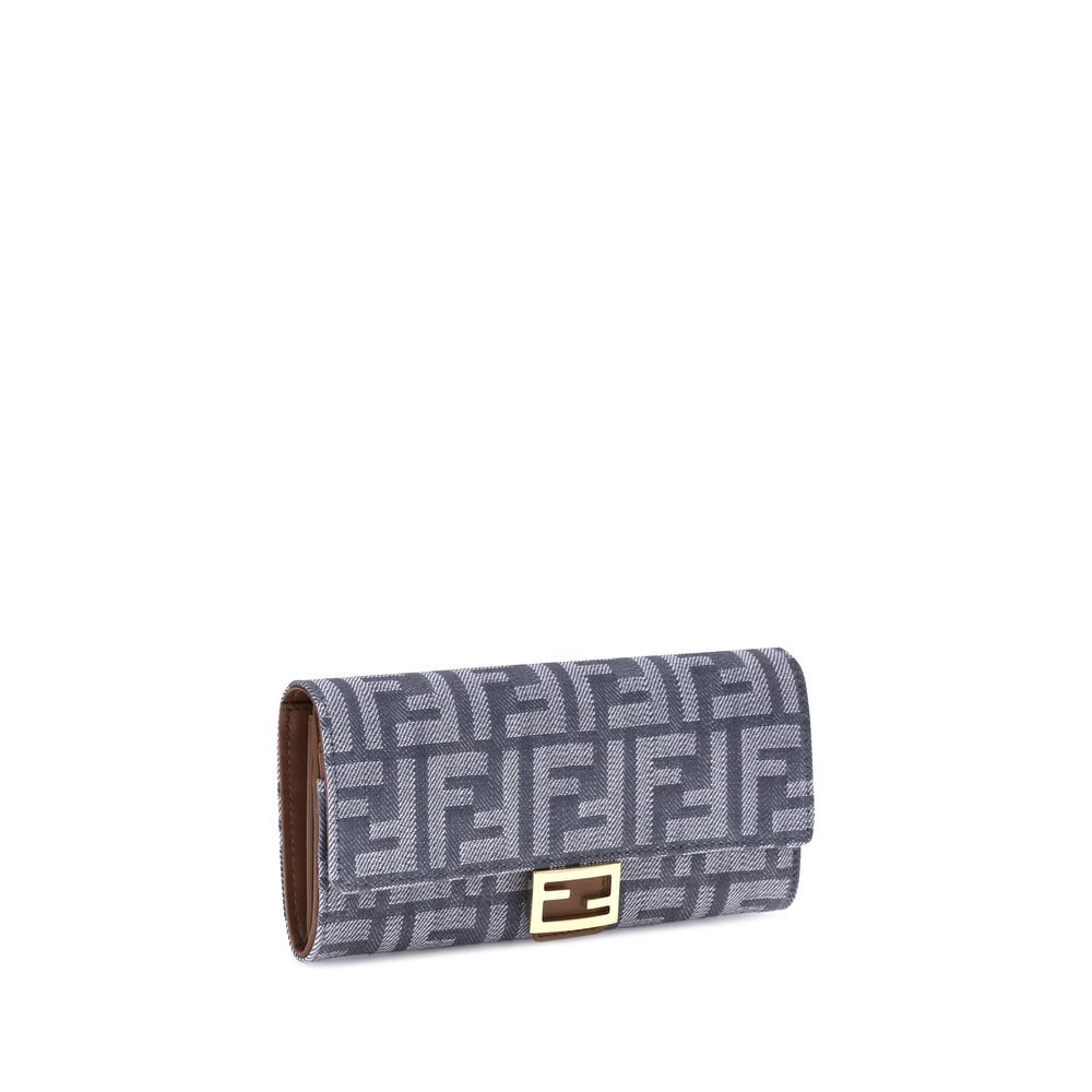 Fendi FF print denim Wallet Fendi