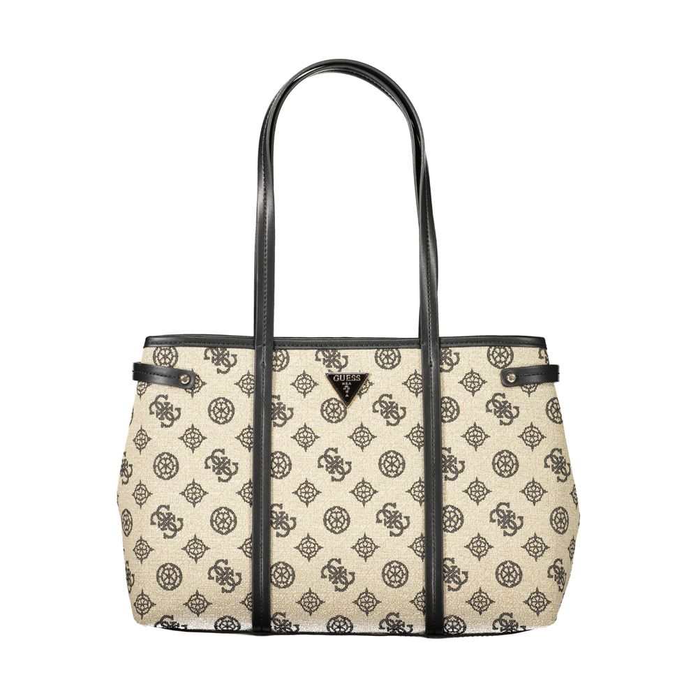Bolsa feminina Guess Jeans em algodão bege
