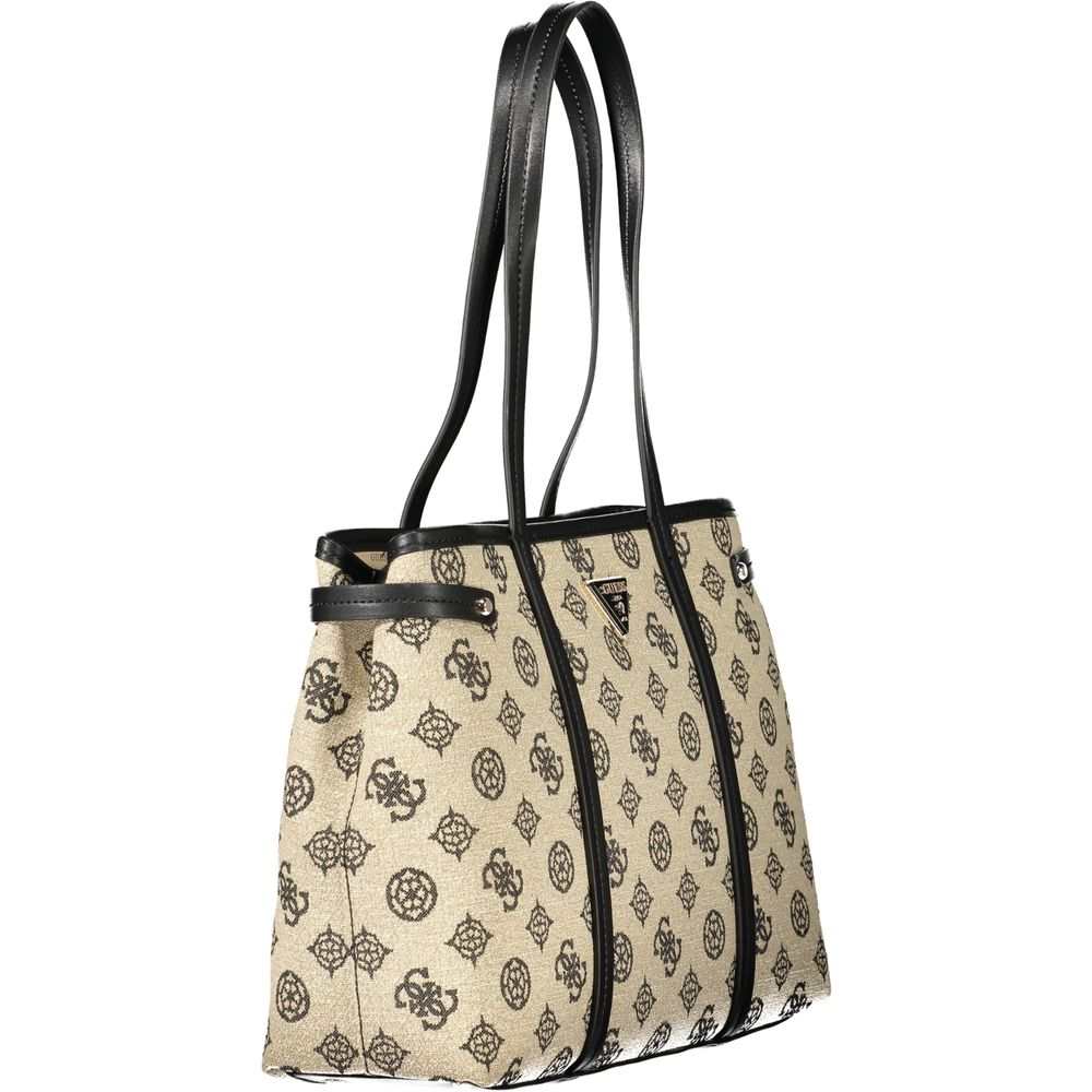 Bolsa feminina Guess Jeans em algodão bege
