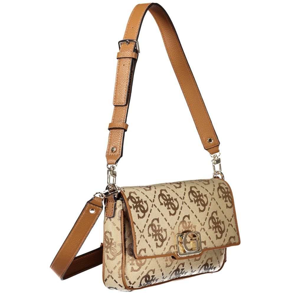 Bolsa feminina Guess Jeans em poliéster bege