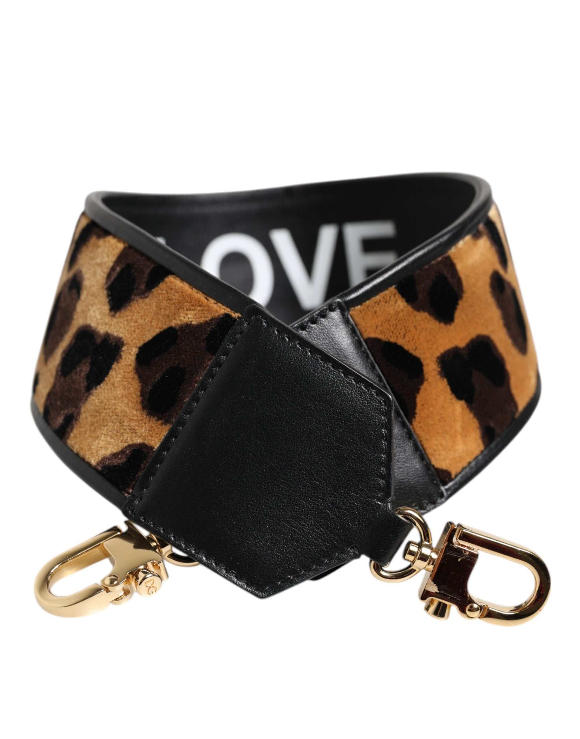 Bolsa Dolce &amp; Gabbana preta com estampa de leopardo e alça de ombro reversível.