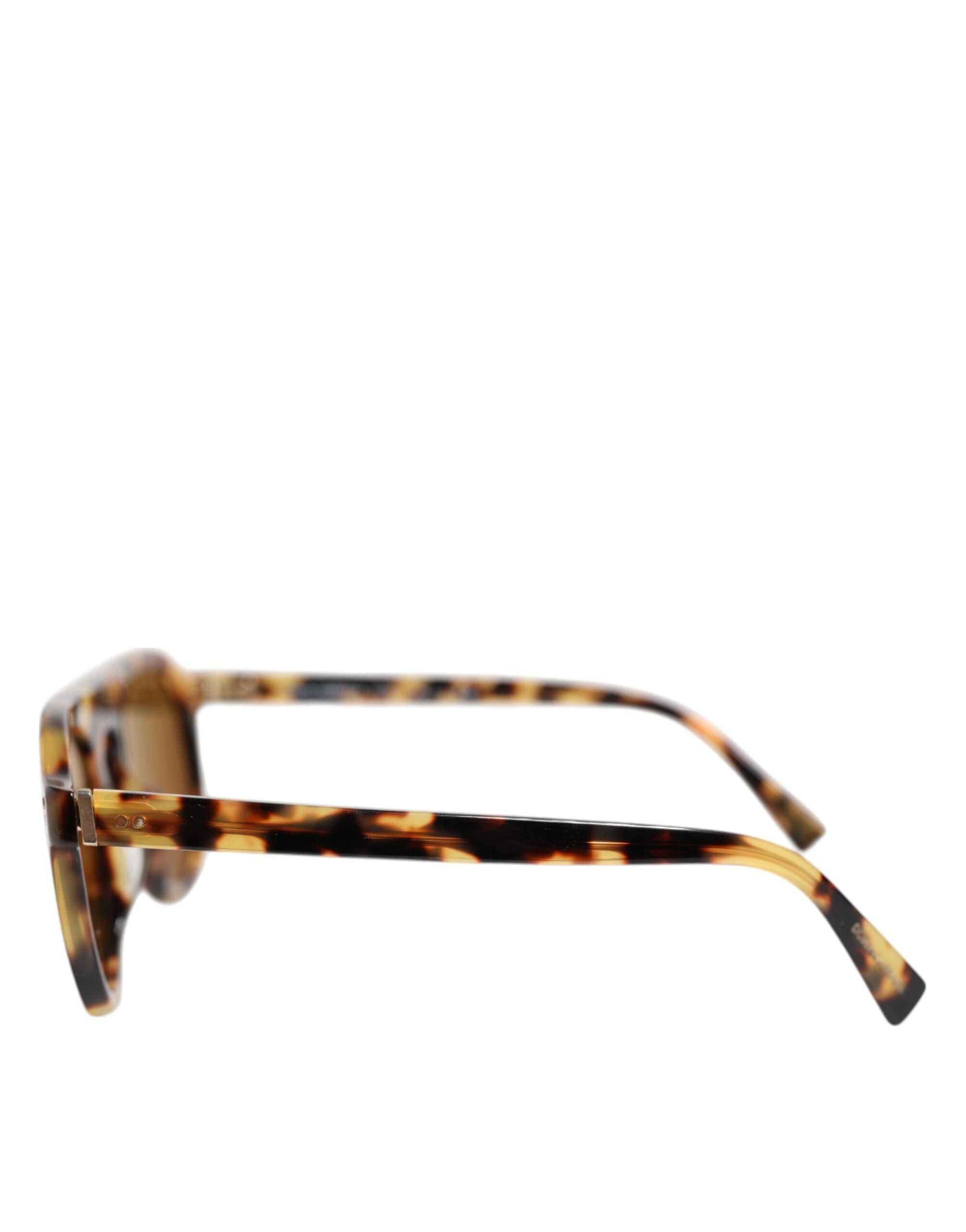 Gafas de sol redondas Dolce &amp; Gabbana de acetato marrón con estampado de leopardo