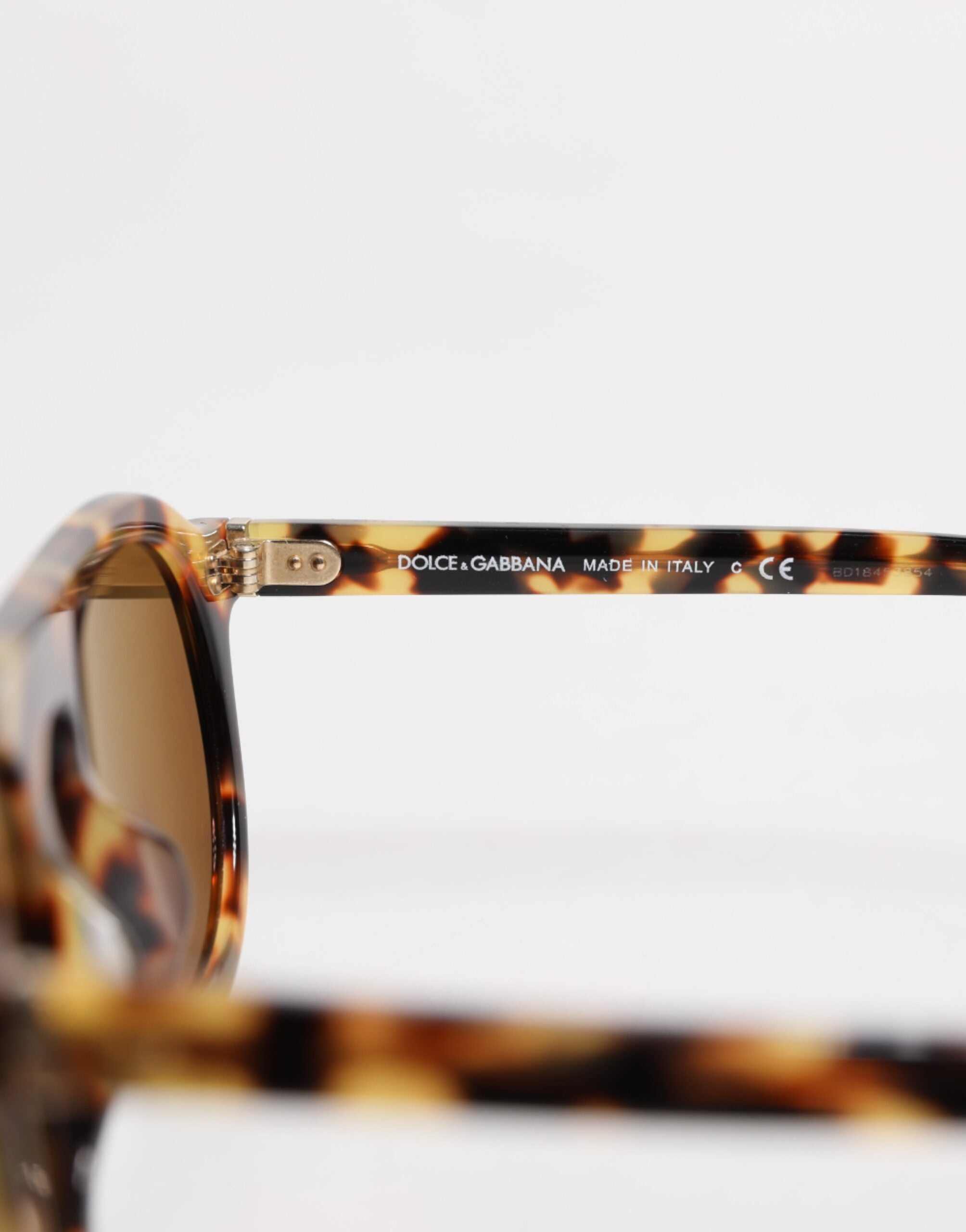Gafas de sol redondas Dolce &amp; Gabbana de acetato marrón con estampado de leopardo