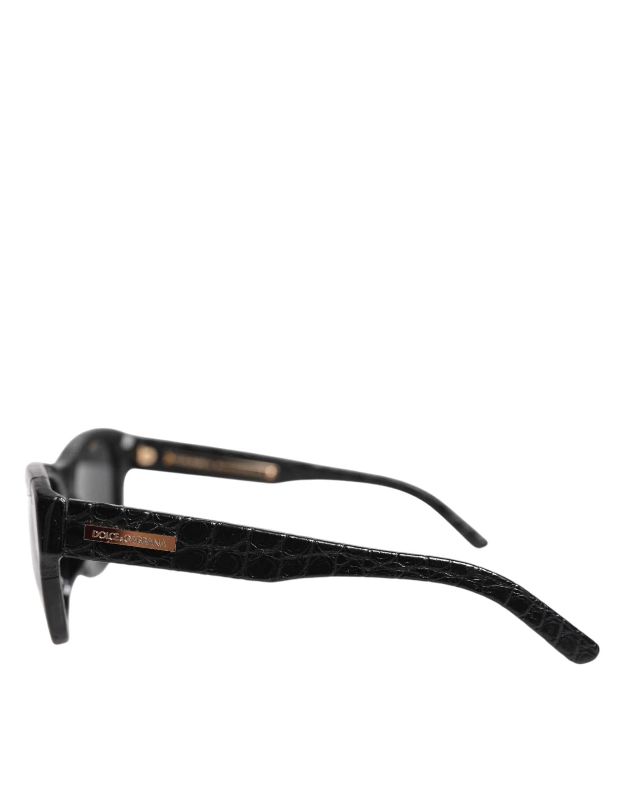 Gafas de sol Dolce &amp; Gabbana DG4177 con montura de piel negra y lentes tintadas