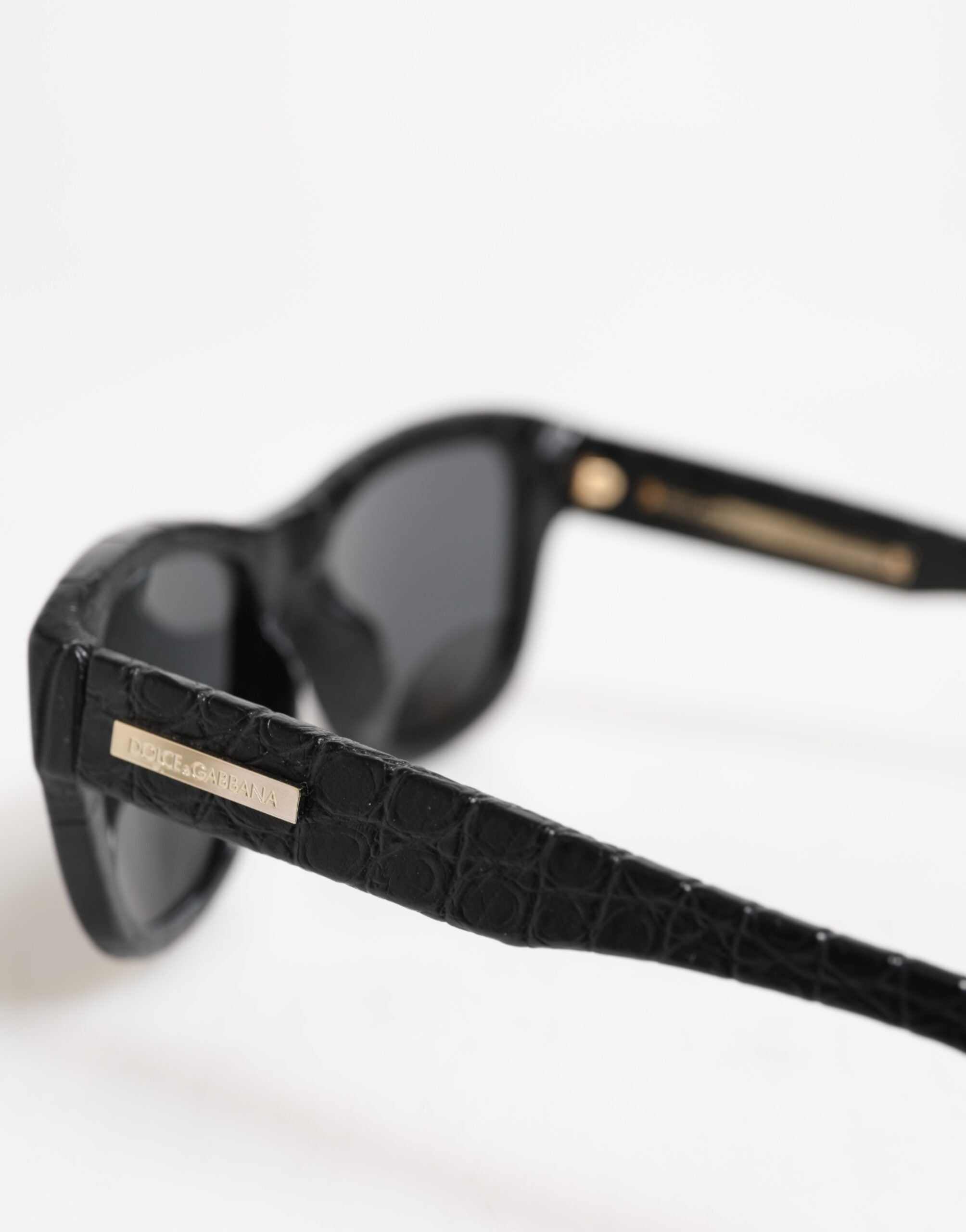 Gafas de sol Dolce &amp; Gabbana DG4177 con montura de piel negra y lentes tintadas