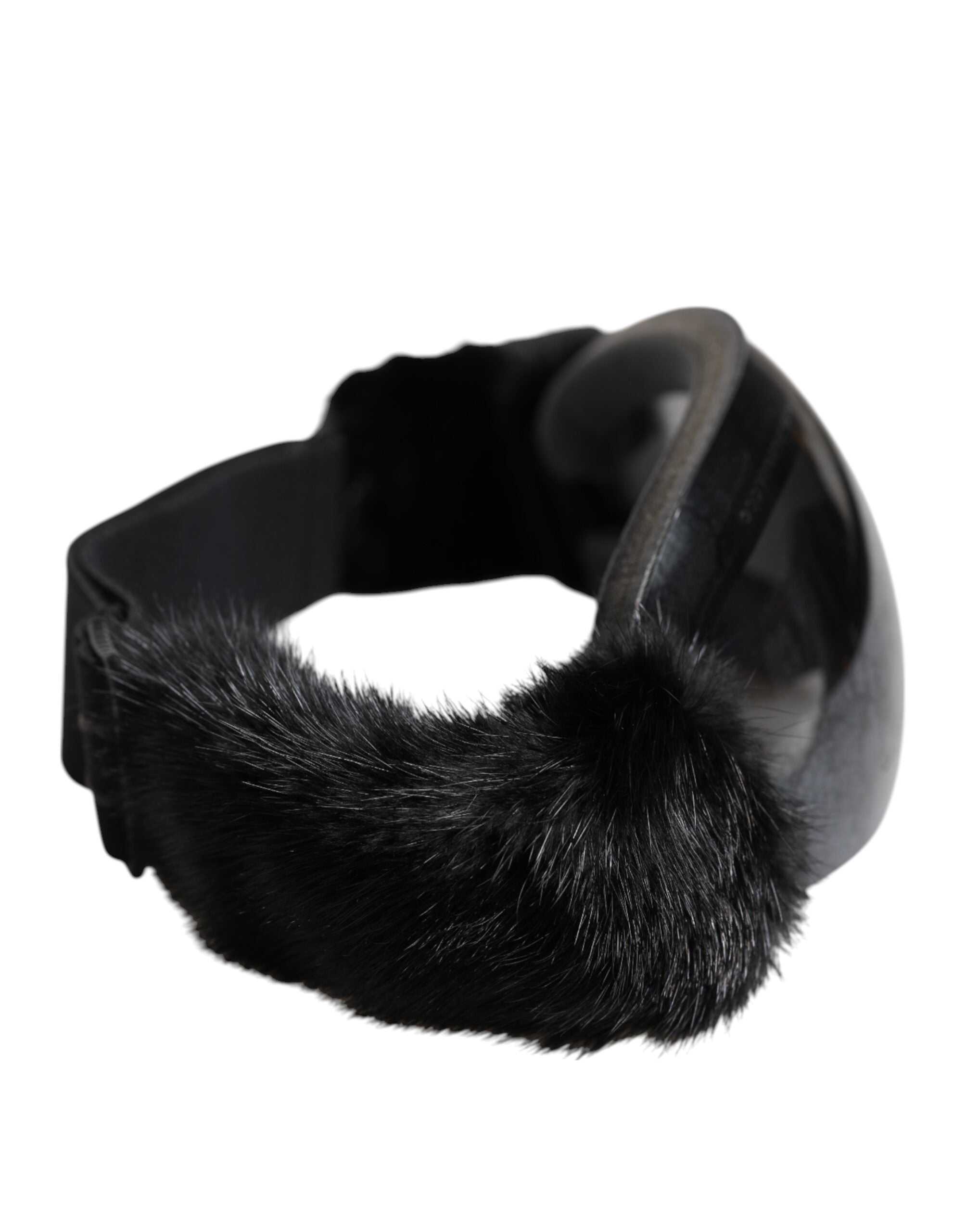 Gafas de esquí Dolce &amp; Gabbana negras Bi0759 con encaje y efecto espejo.