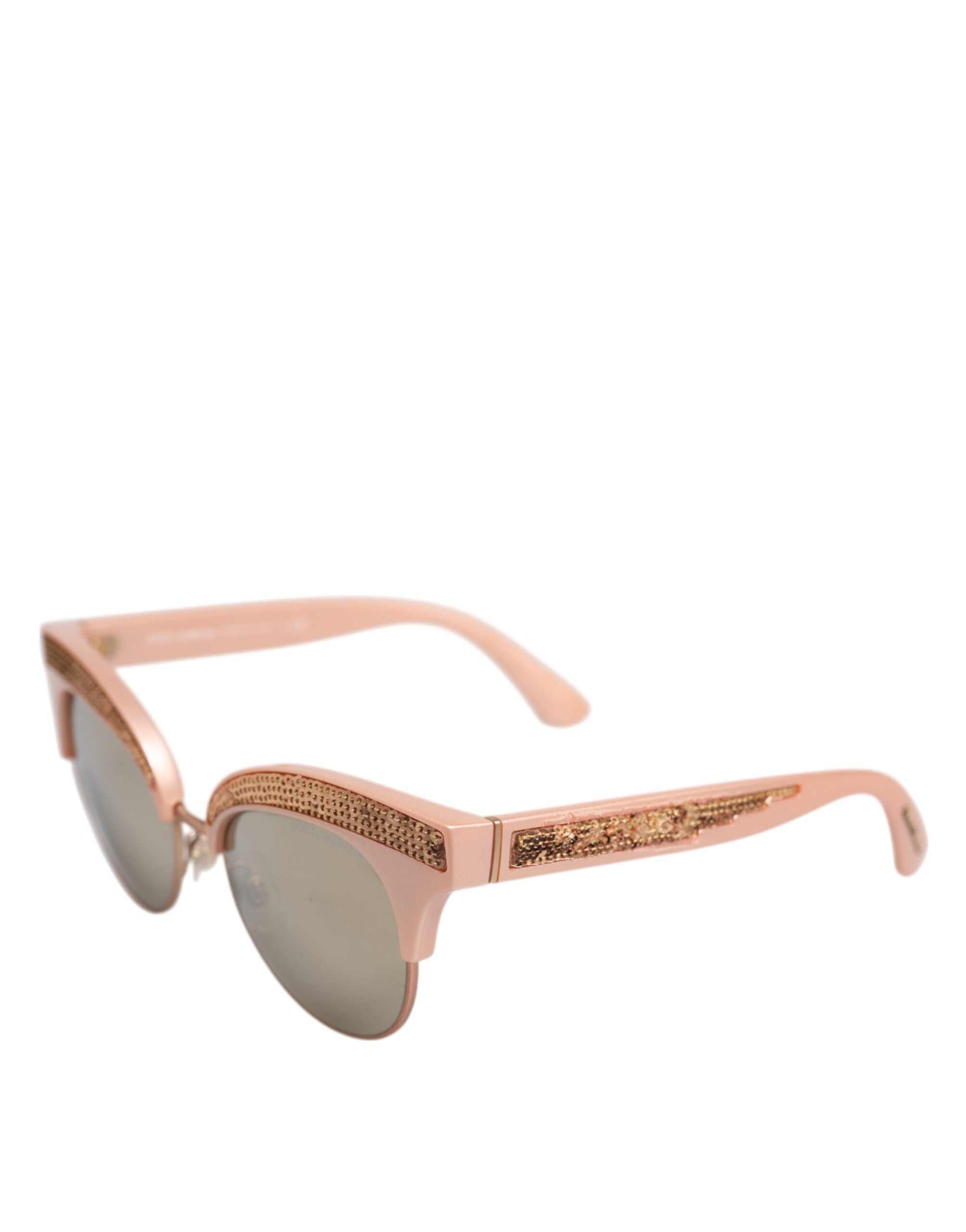 Gafas de sol Dolce &amp; Gabbana DG6109 de ojo de gato con lentejuelas y espejos dorados en rosa