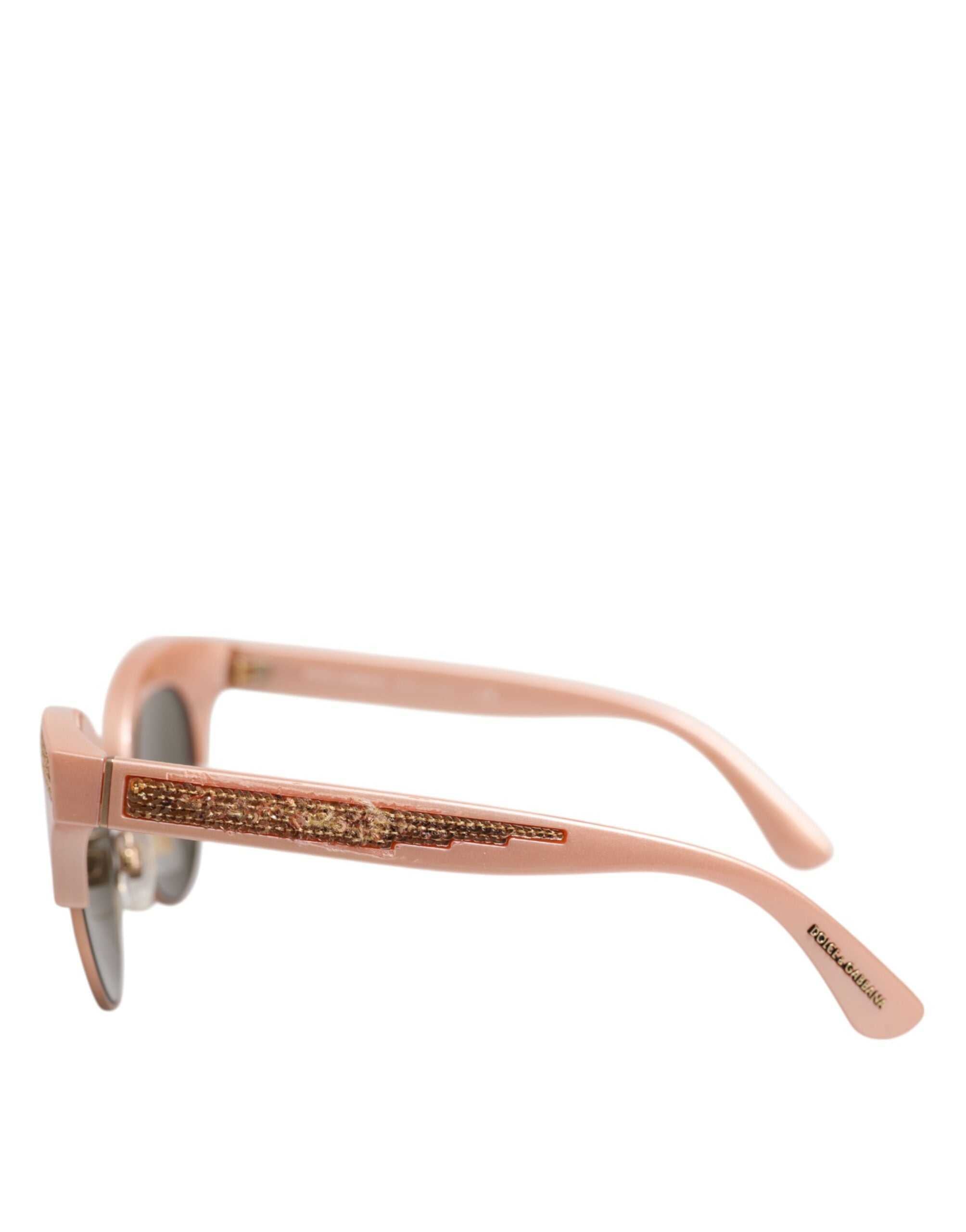 Gafas de sol Dolce &amp; Gabbana DG6109 de ojo de gato con lentejuelas y espejos dorados en rosa