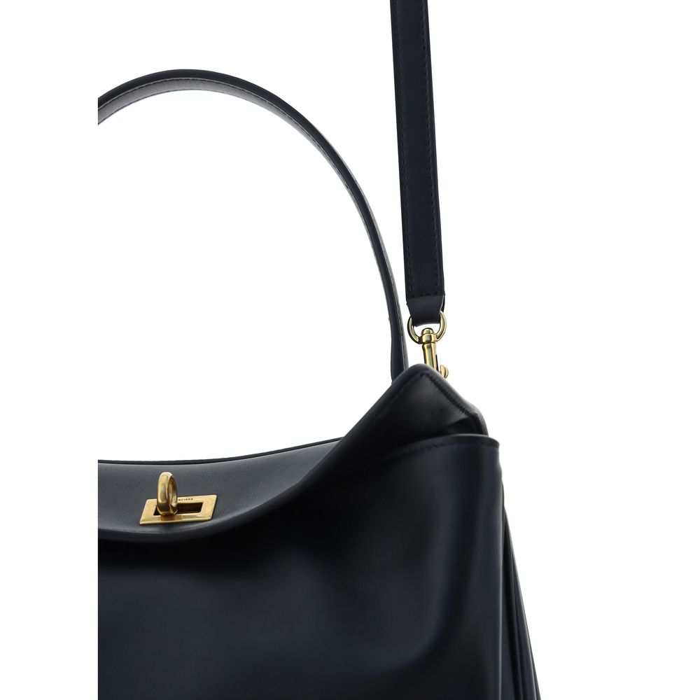 Bolsa de ombro Balenciaga Bos Taurus em couro de bezerro preto