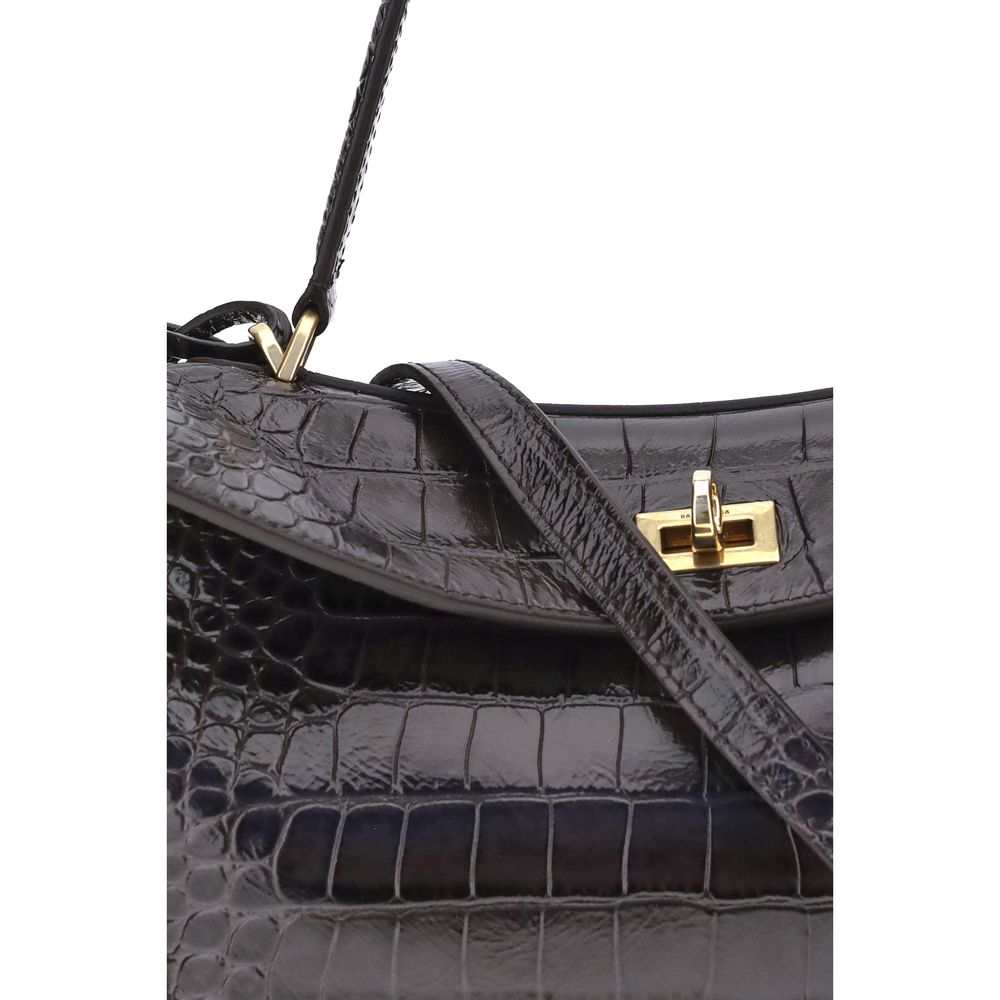 Bolsa de ombro Balenciaga Bos Taurus em couro de bezerro preto