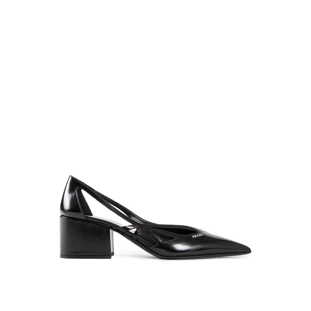 Prada Brushed Leather Cut-Out Pumps Prada