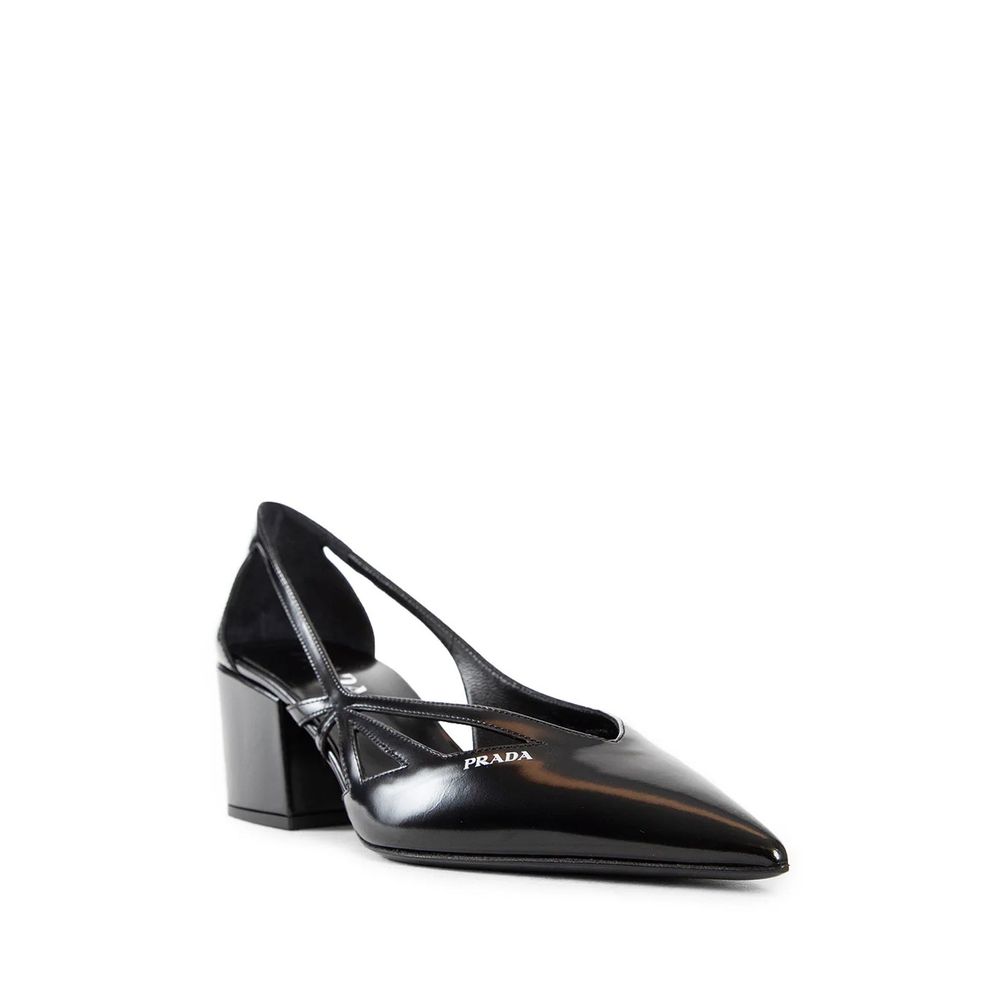 Prada Brushed Leather Cut-Out Pumps Prada