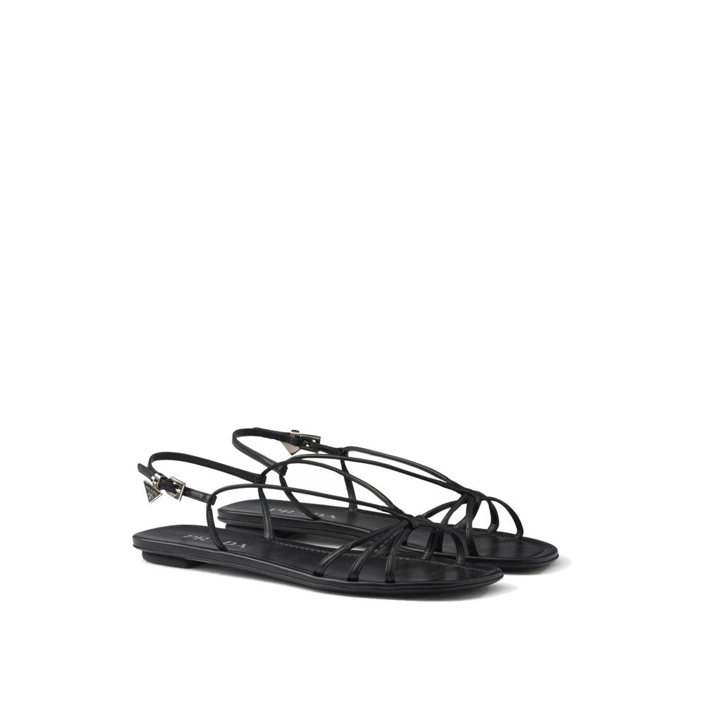 Prada Leather Flat Sandals Prada