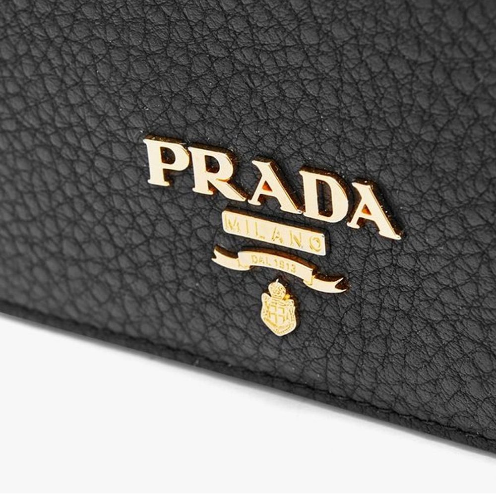 Prada Logo Leather Card Holder Prada