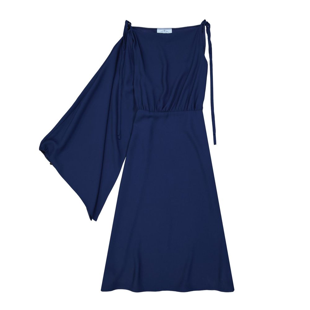 Prada Flared One Sleeve Midi Dress Prada