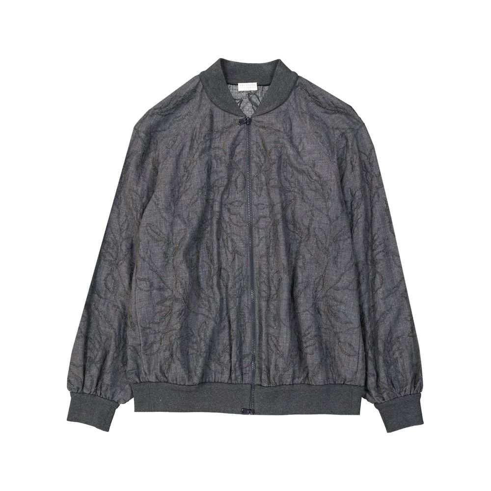 Bomber de lana virgen gris de Brunello Cucinelli