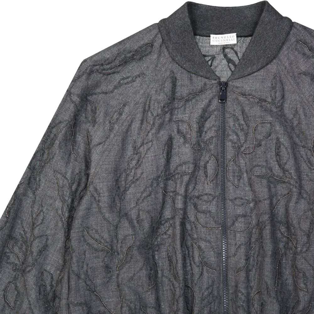 Bomber de lana virgen gris de Brunello Cucinelli
