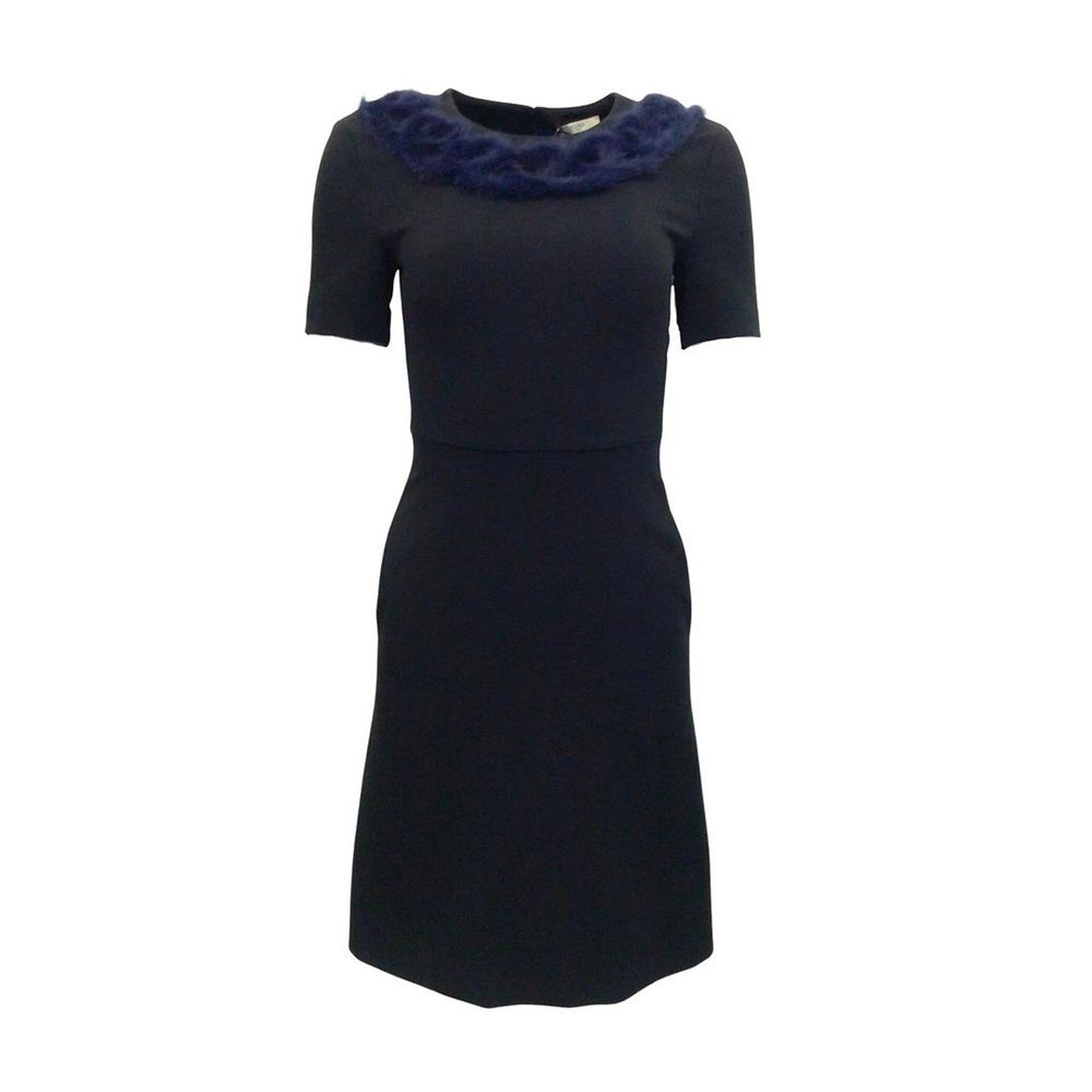Fendi Knitted Mink Collar Dress Fendi