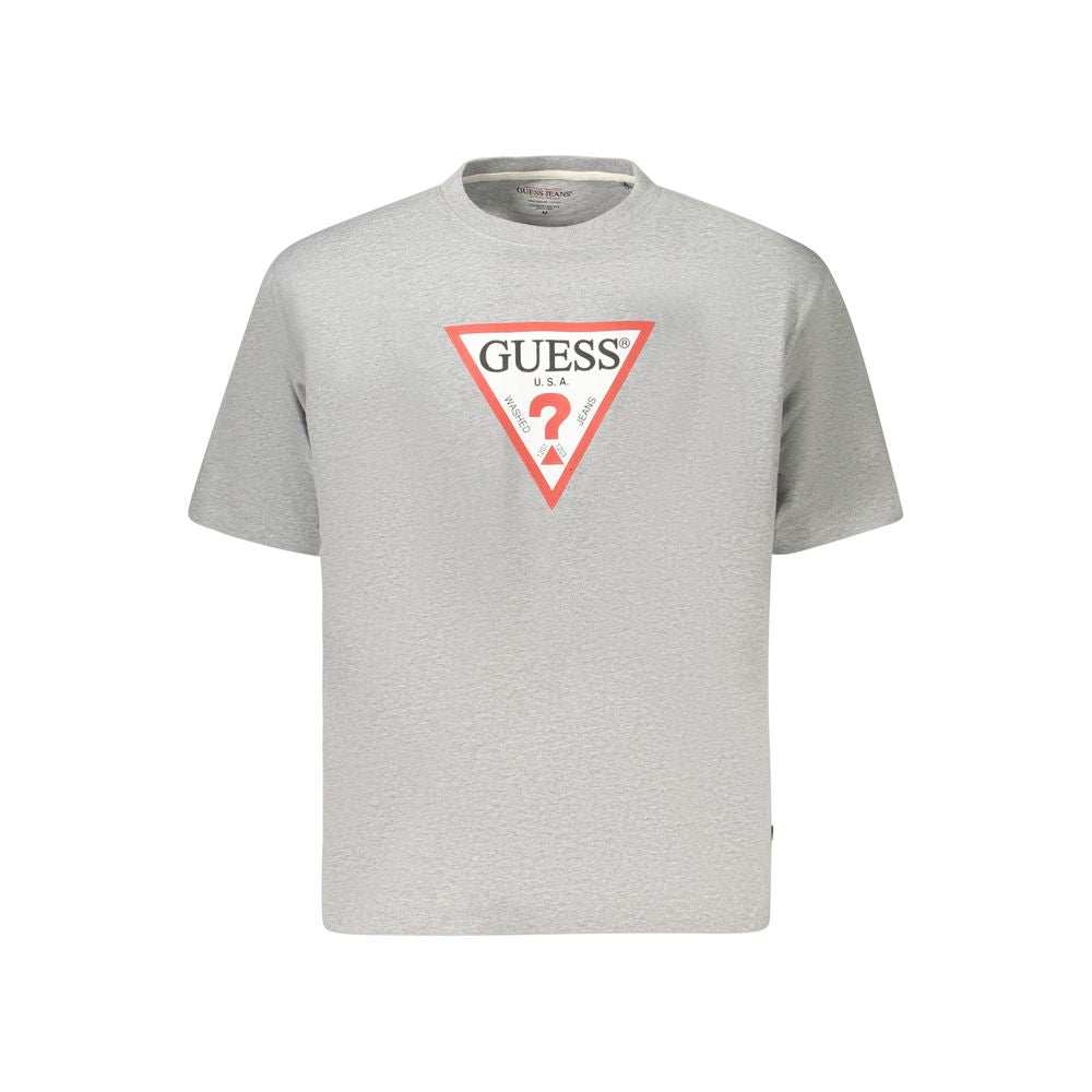 Camiseta feminina Guess Jeans cinza de algodão