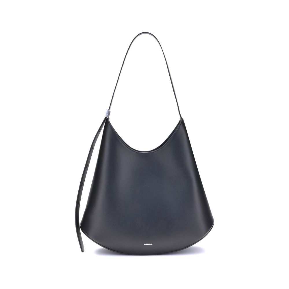 Bolsa de ombro Jil Sander Bos Taurus em couro de bezerro preto