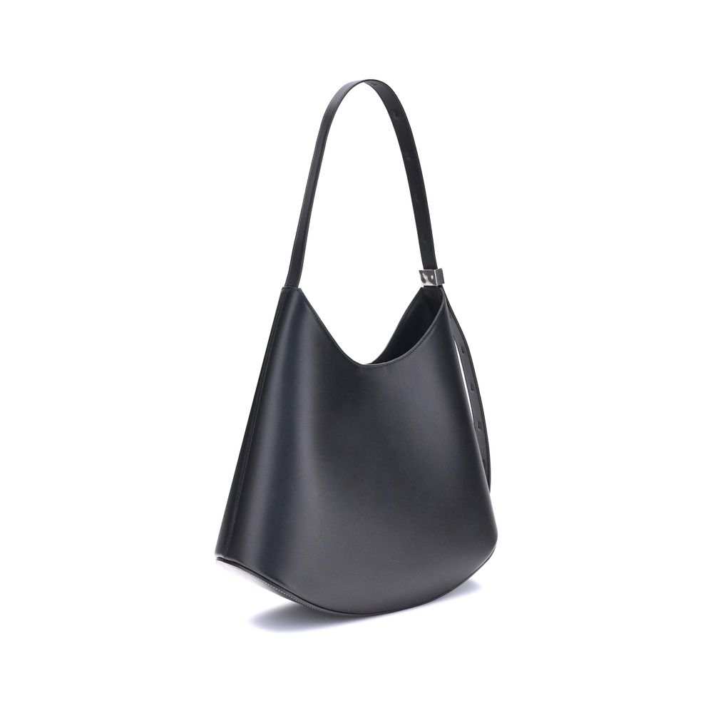 Bolsa de ombro Jil Sander Bos Taurus em couro de bezerro preto