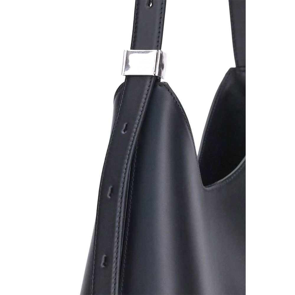 Bolsa de ombro Jil Sander Bos Taurus em couro de bezerro preto