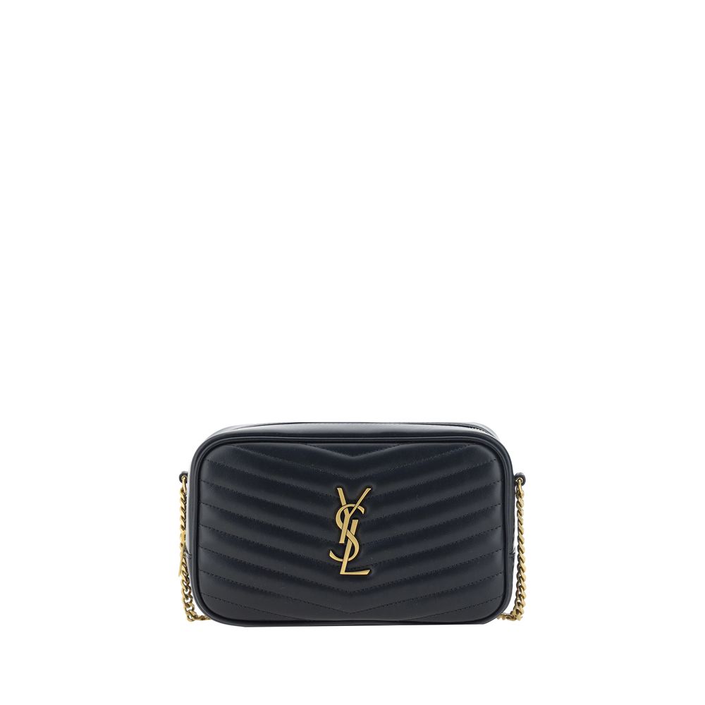 Bolso de hombro Bos Taurus de piel de becerro negra de Saint Laurent