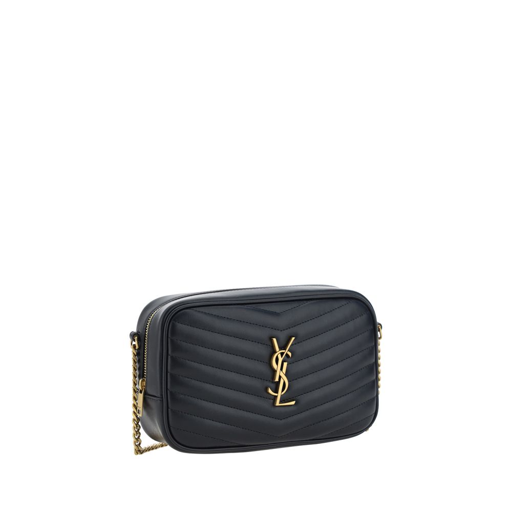 Bolso de hombro Bos Taurus de piel de becerro negra de Saint Laurent