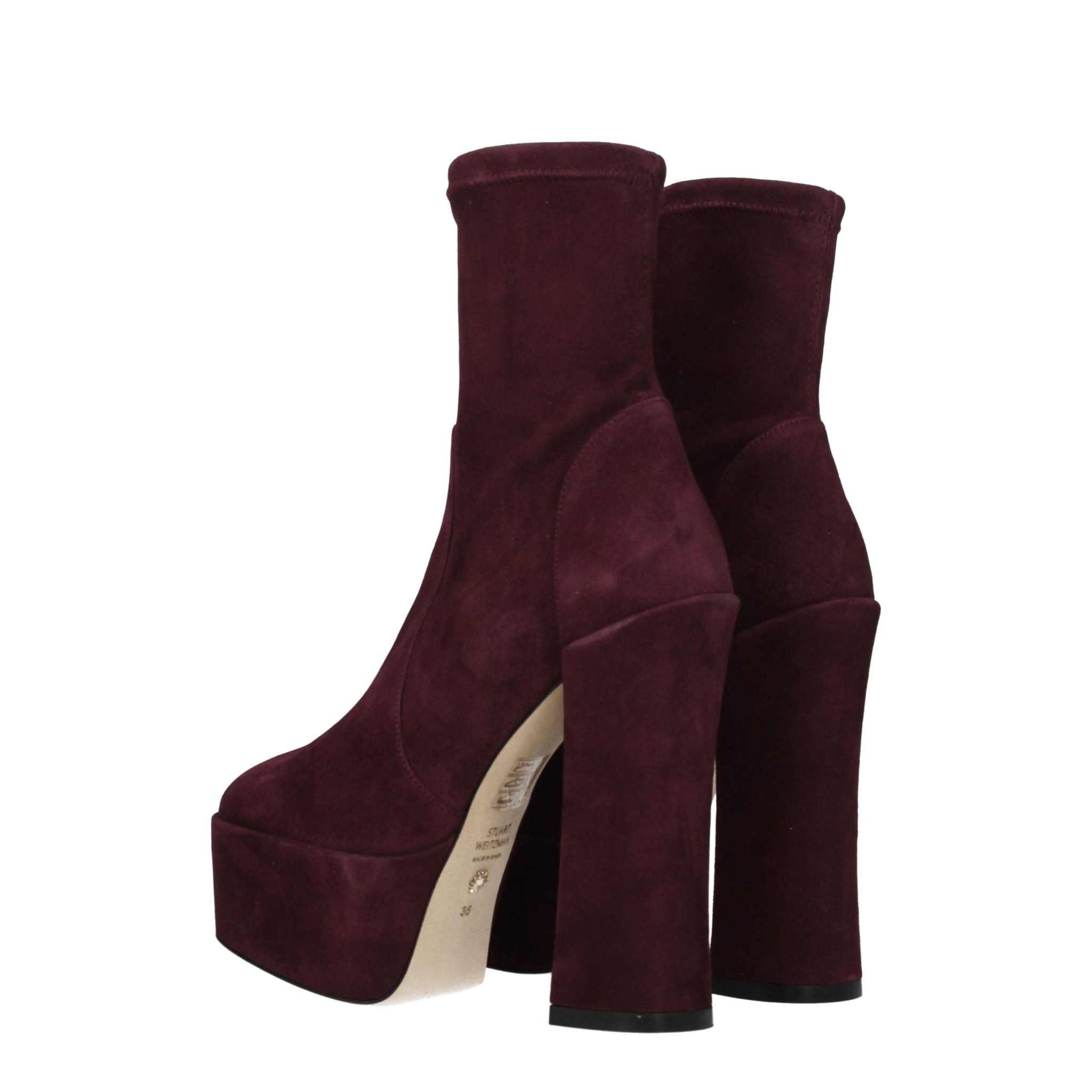 Botines de piel morada Stuart Weitzman