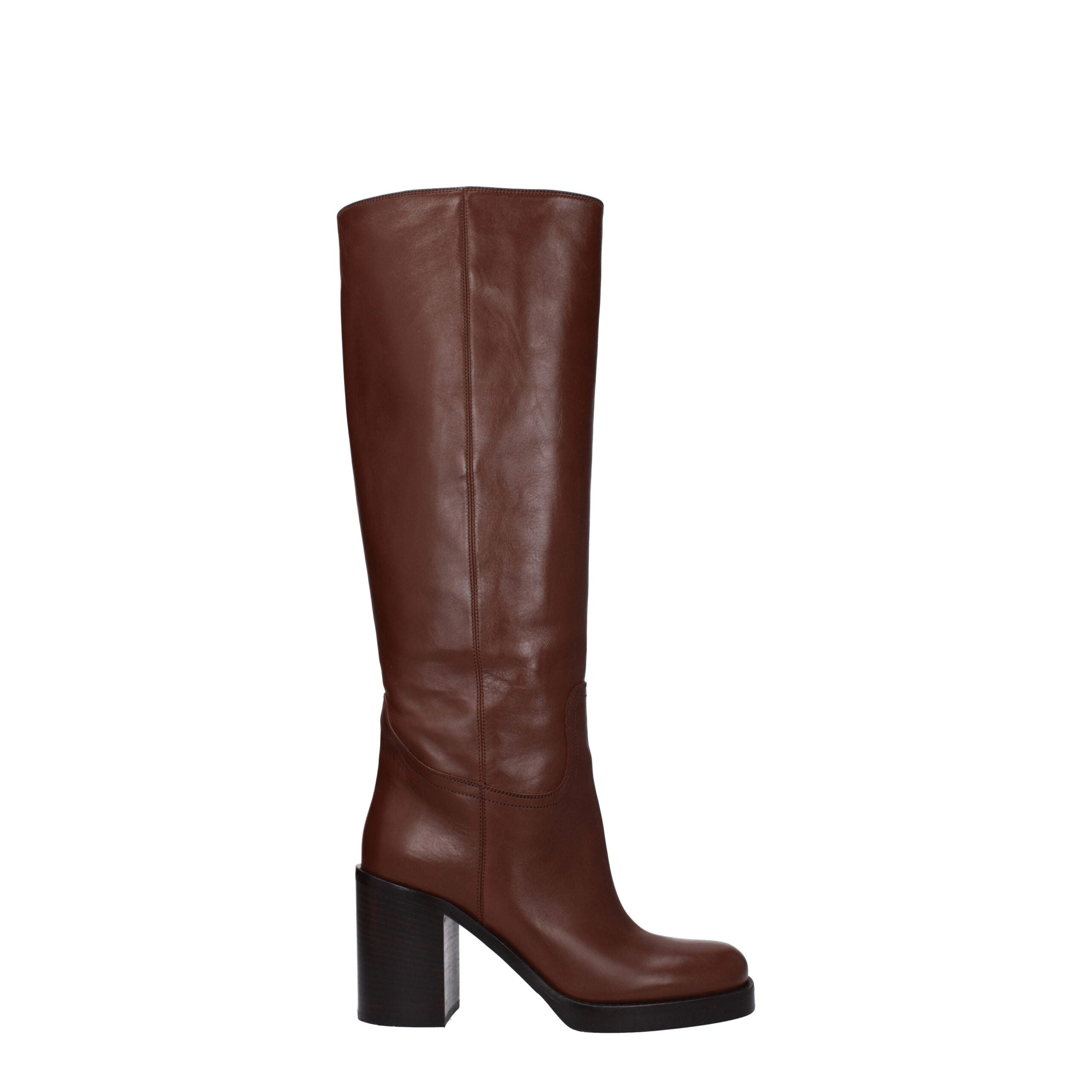 Prada Brown Leather Boot Prada