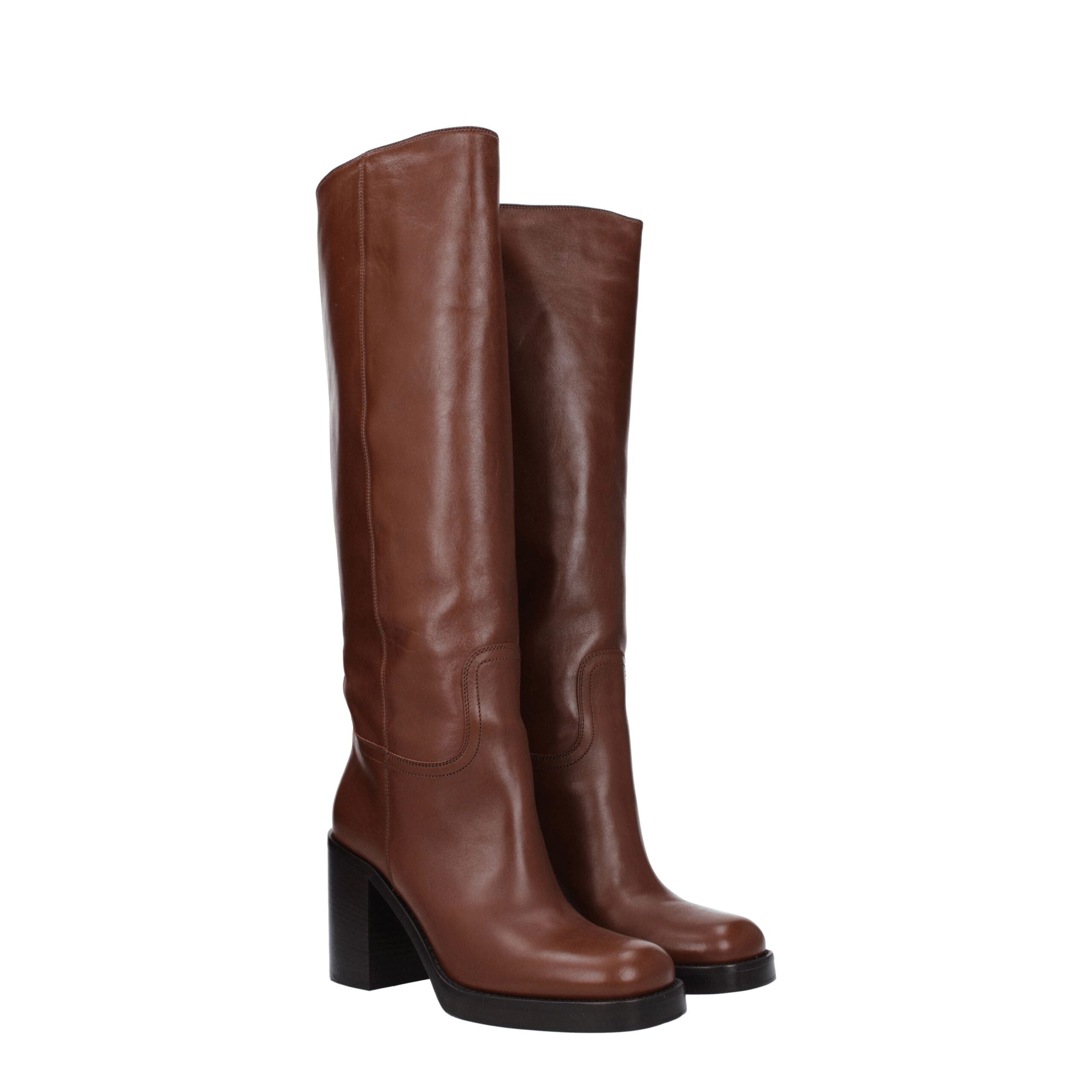 Prada Brown Leather Boot Prada