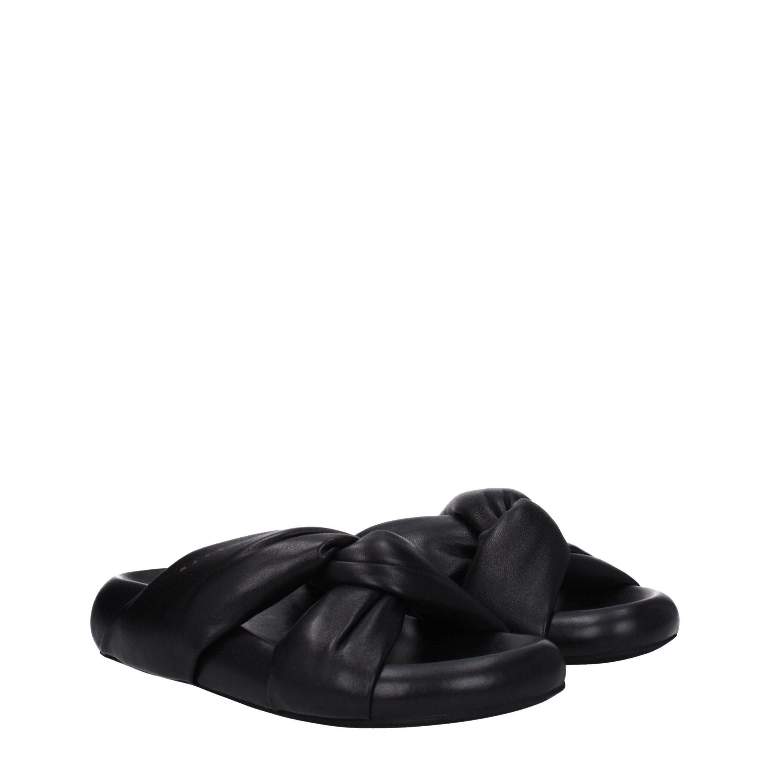 Marni Black Leather Slipper Marni