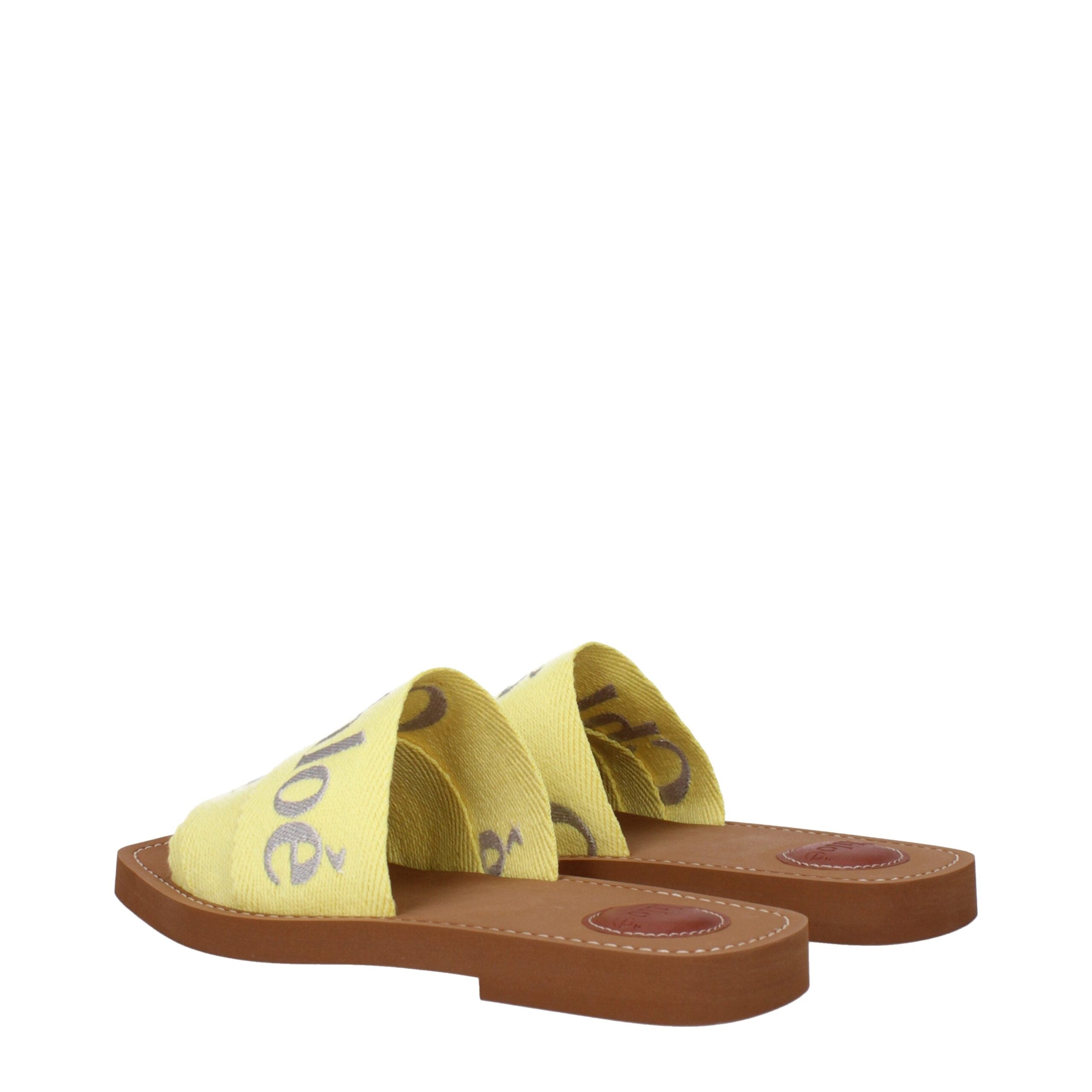Chloé Yellow Fabric Slipper Chloé