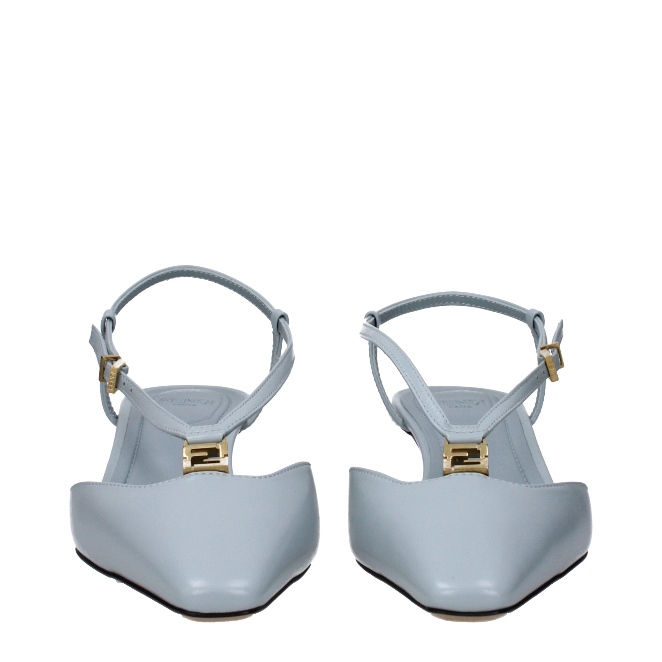 Fendi Light Blue Leather Sandal - MaraFormigone