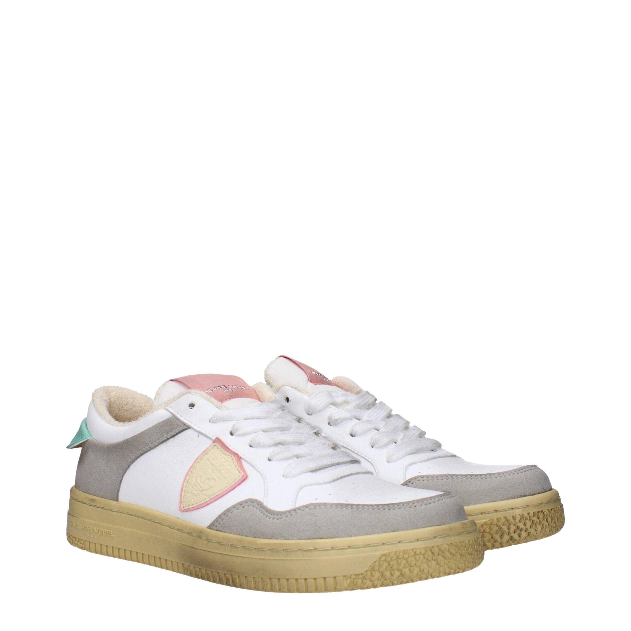 Philippe Model White Leather Low Top Sneakers