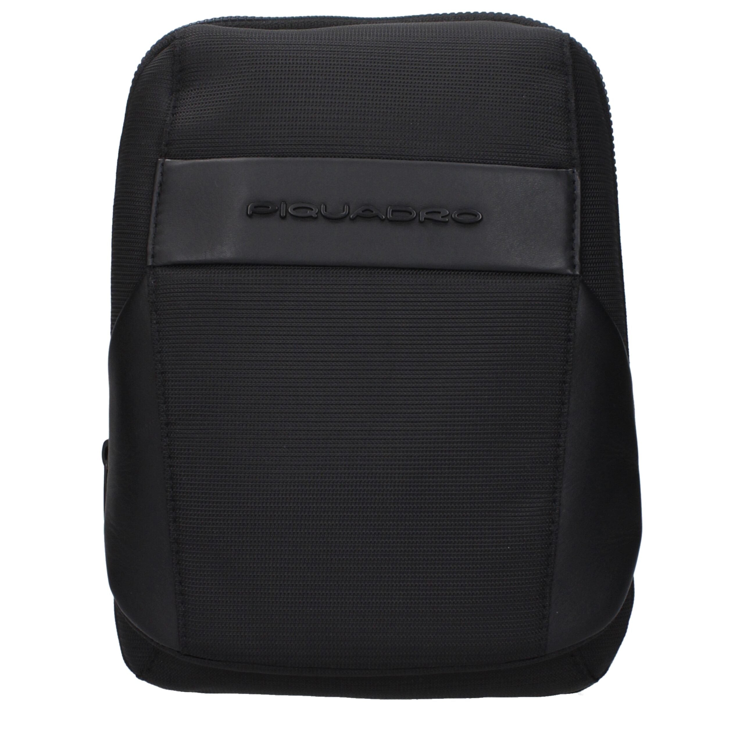 Piquadro Black Fabric Crossbody Bag