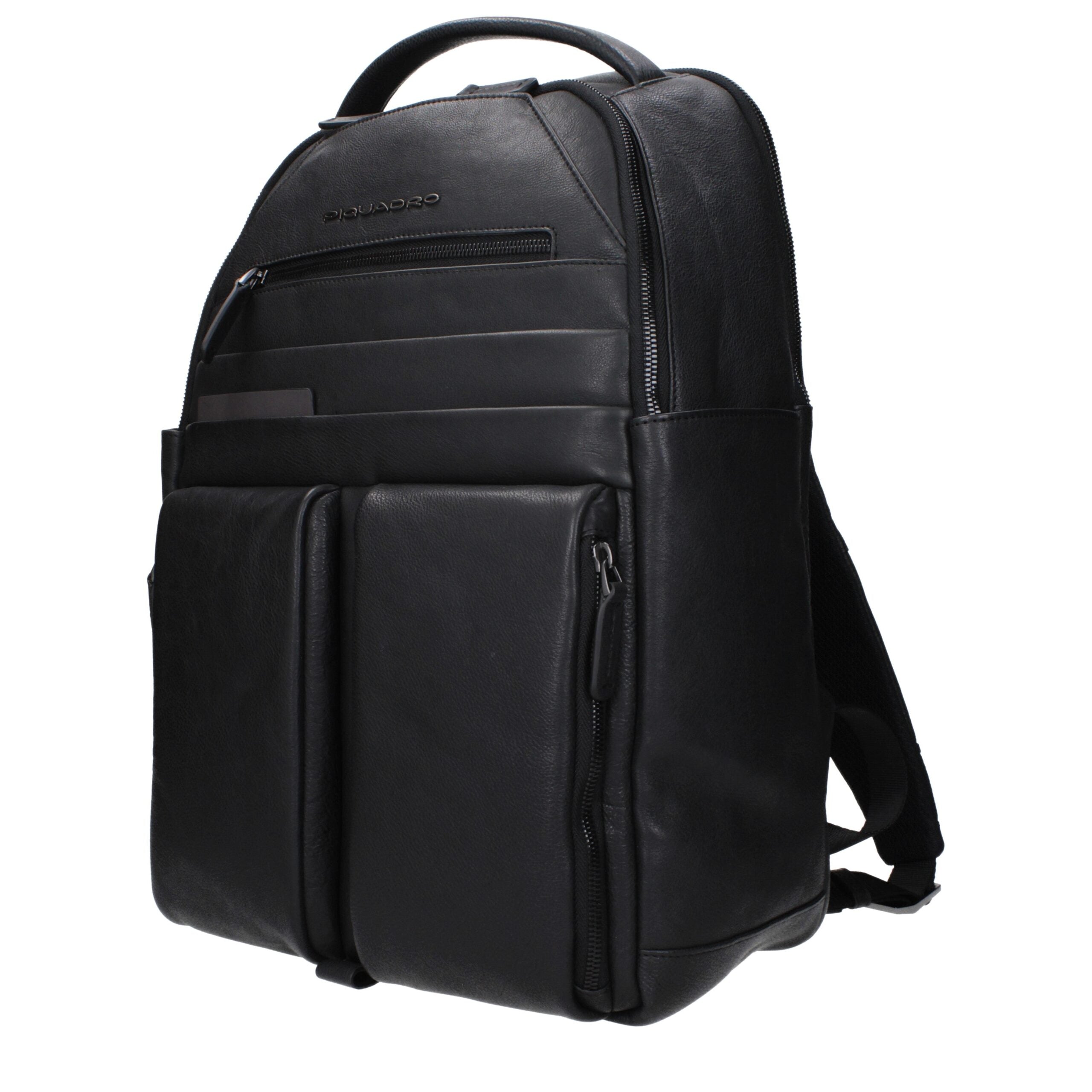 Piquadro Black Leather Backpack