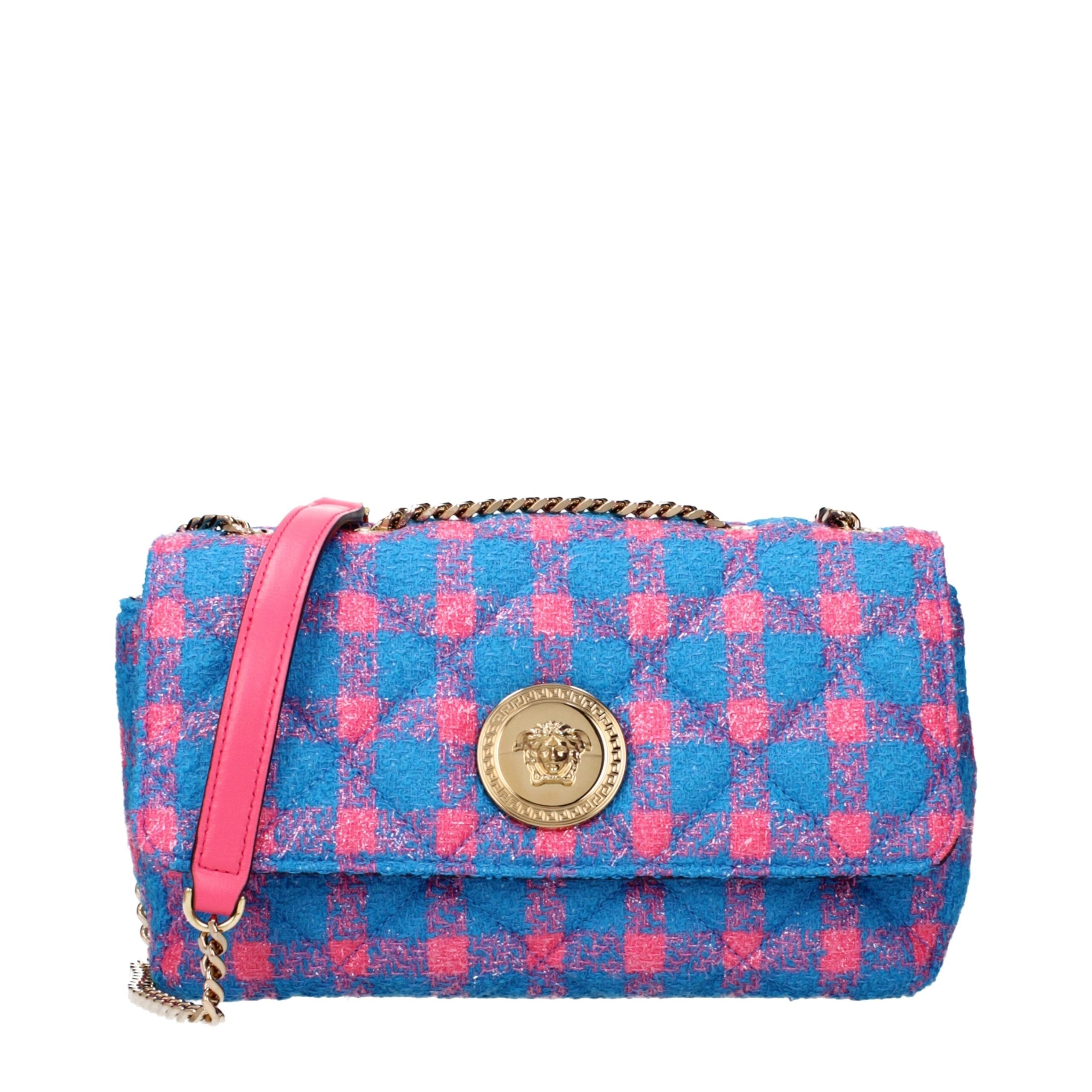 Versace Blue Fabric Crossbody Bag Versace