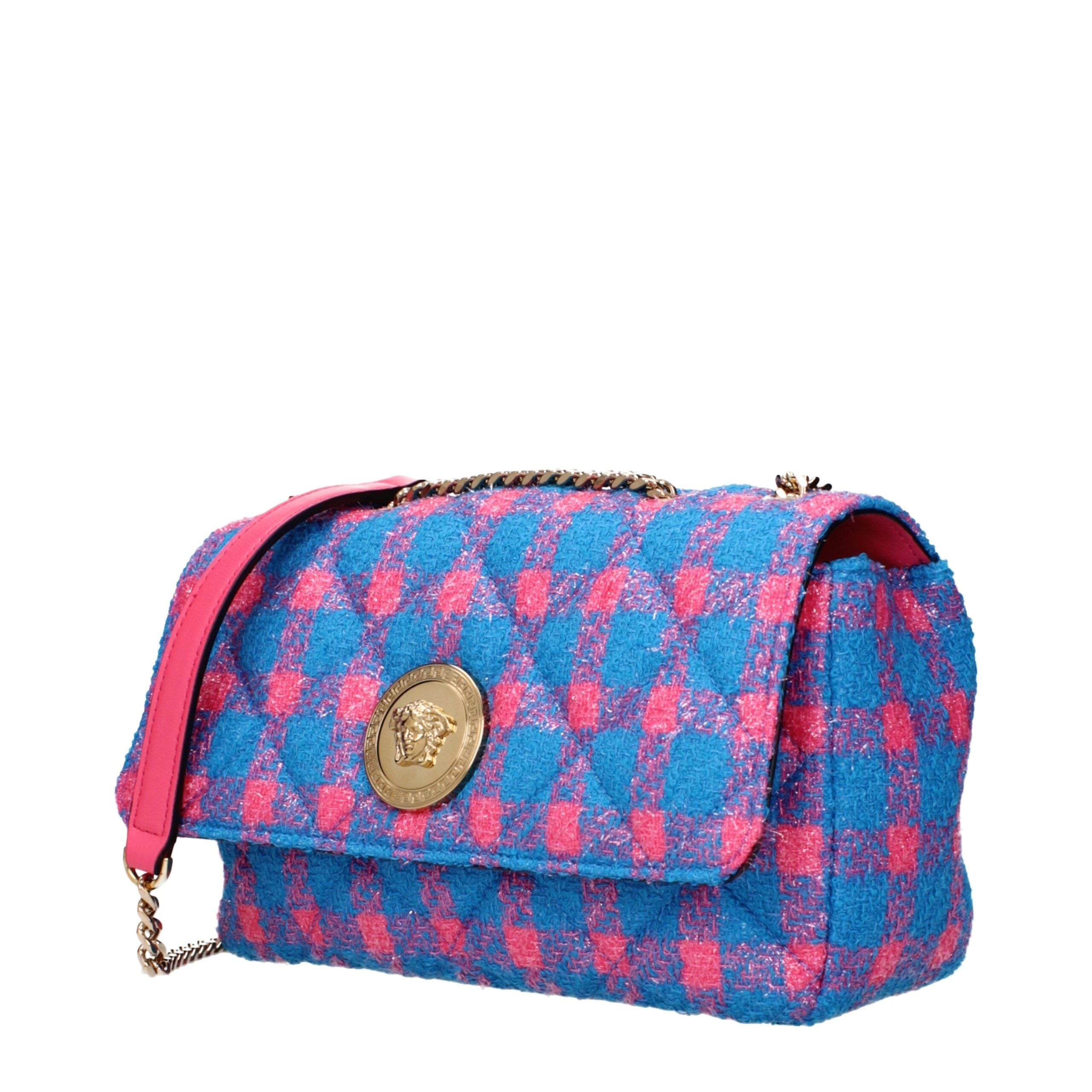 Versace Blue Fabric Crossbody Bag Versace
