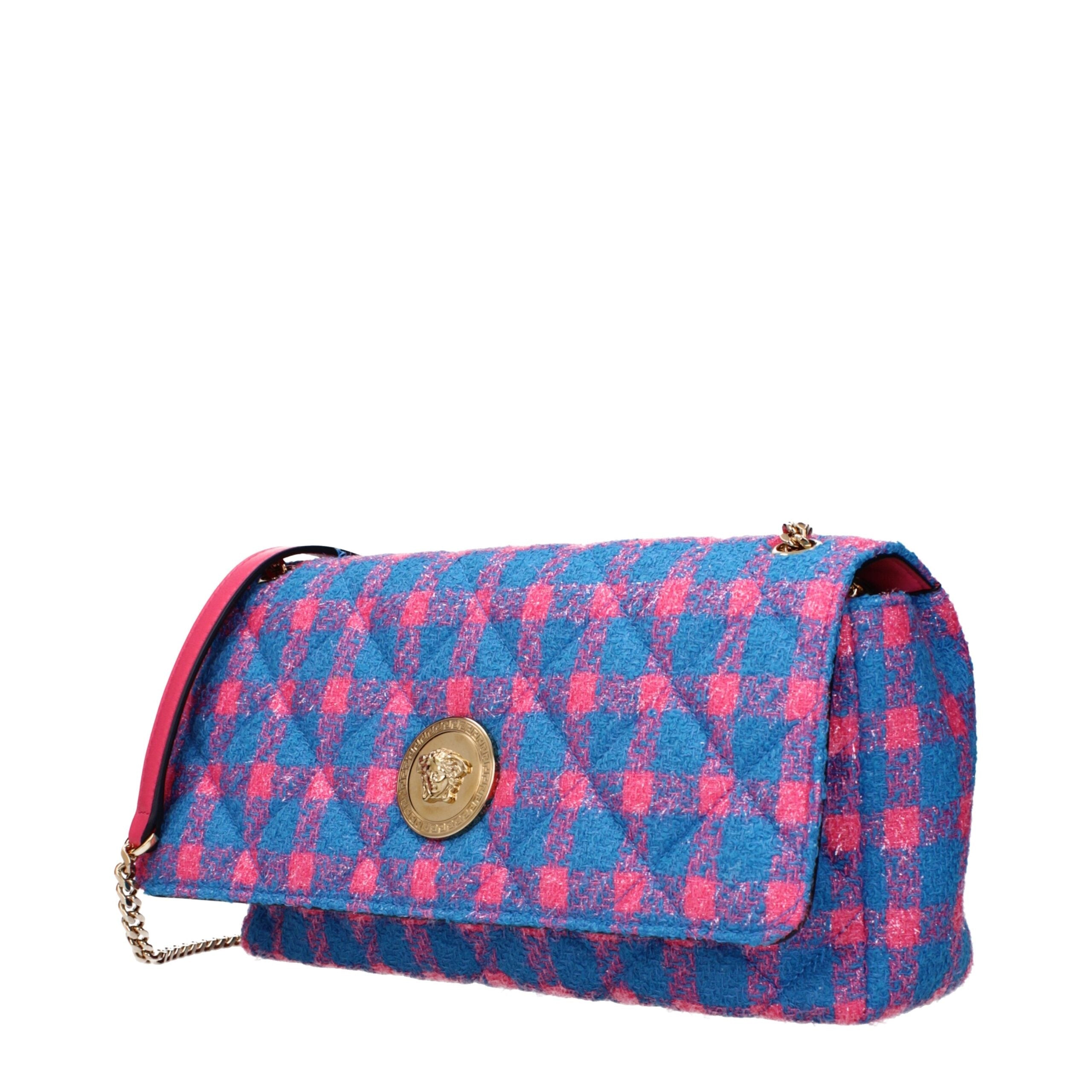 Versace Blue Fabric Crossbody Bag Versace