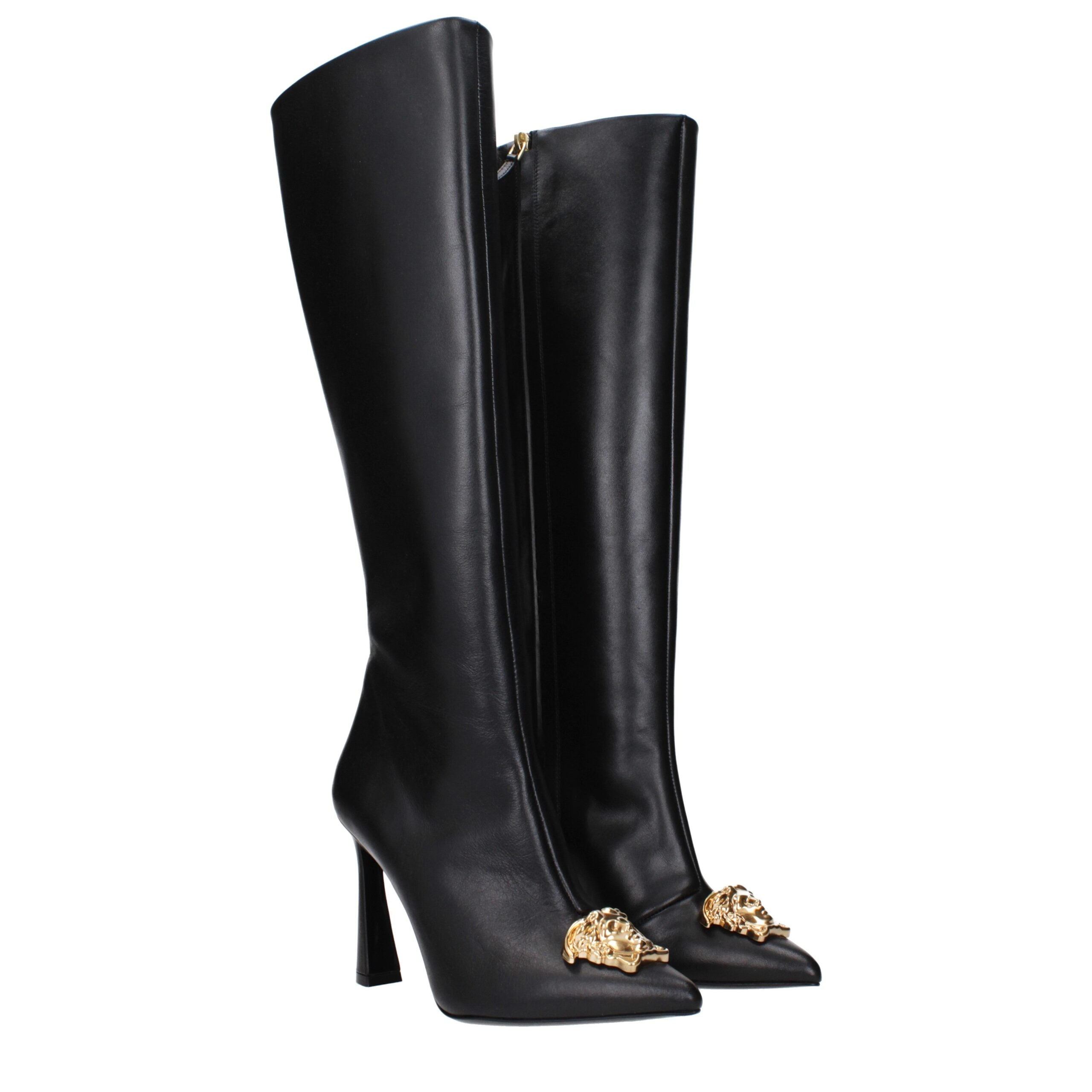 Versace Black Leather Boot Versace