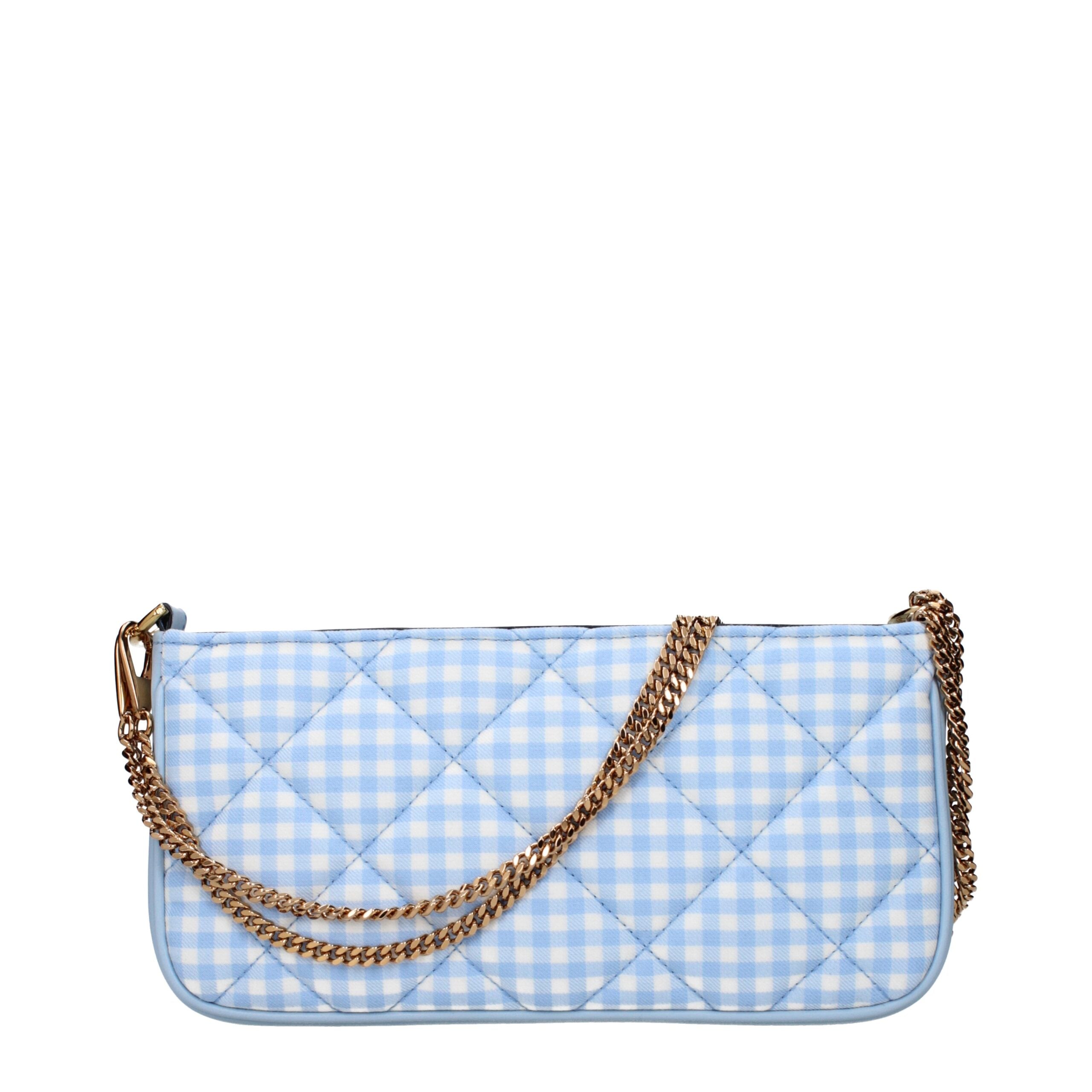 Versace Light Blue Fabric Shoulder Bag Versace