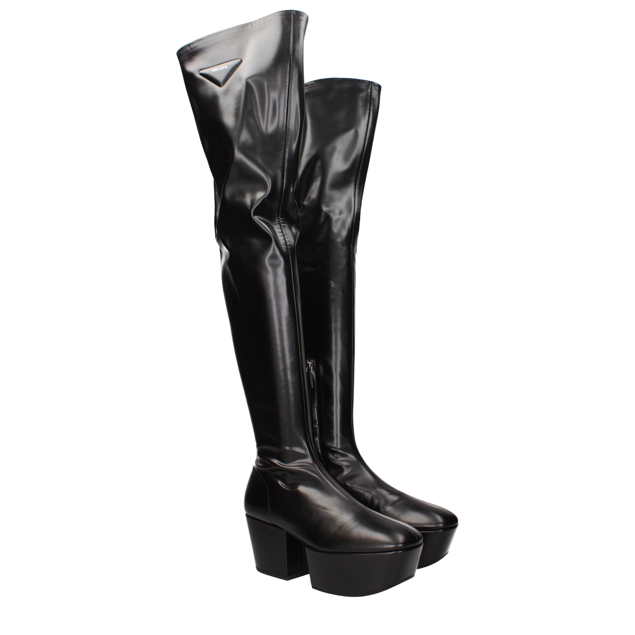 Prada Black Leather Boot Prada